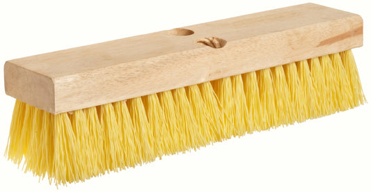 Weiler 44438 12" Block Size, 6 X 20 No. Of Rows, Wood Block, Polypropylene Fill, Deck Scrub Brush, Yellow