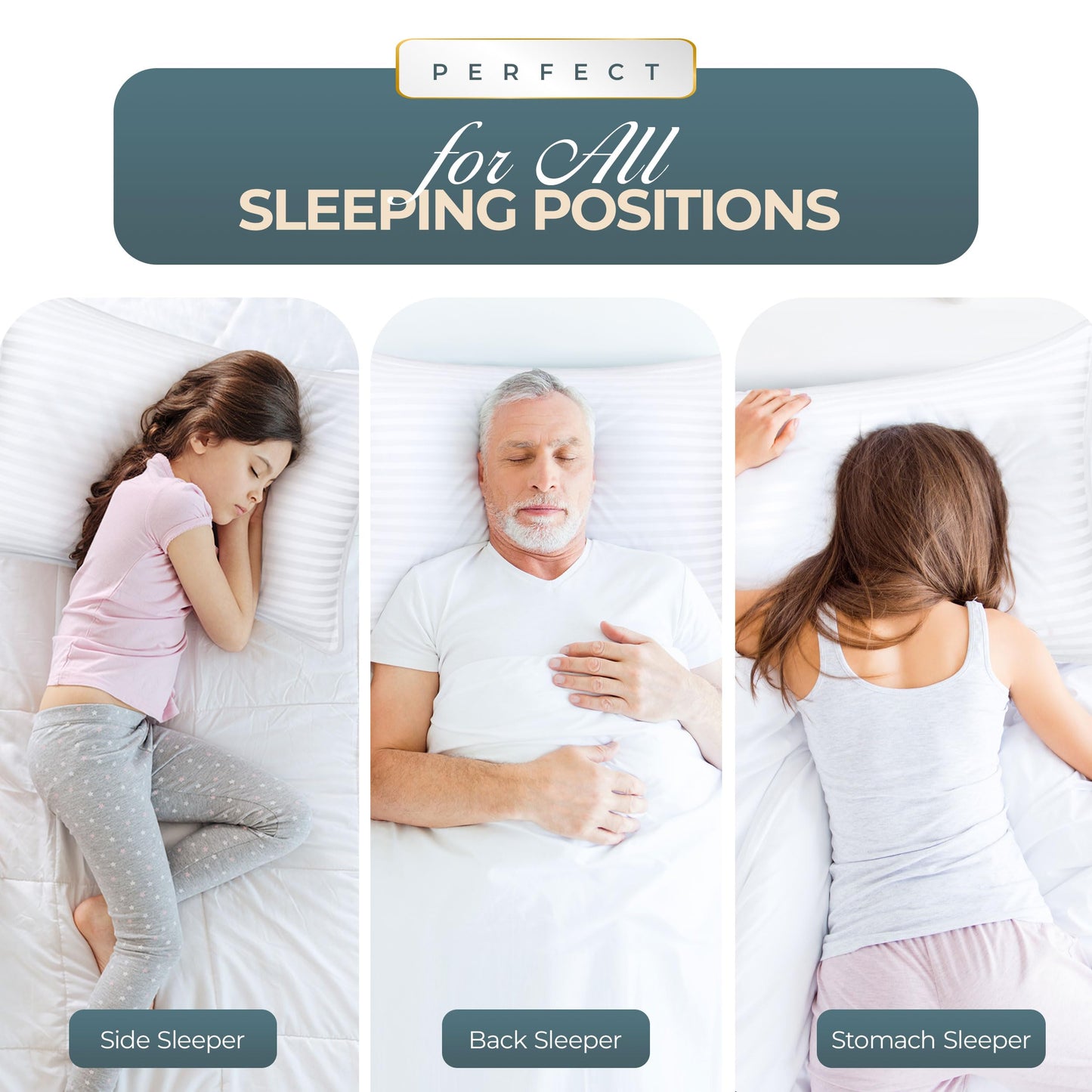 Utopia Bedding Bed Pillows for Sleeping Queen Size (White), Set of 2, Down Alternative Pillow for Sleeping, Cooling Hotel Quality Pillow Set for Back, Stomach or Side Sleepers