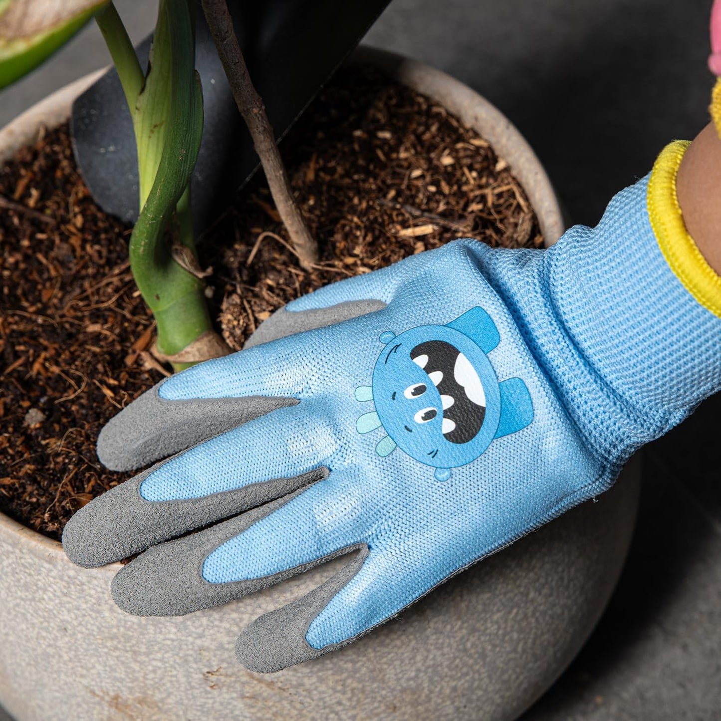 PROMEDIX P Kids Gardening Gloves – Rubber Coated Work Gloves for Children Age 3-5,Soft & Breathable for Outdoor Play & DIY