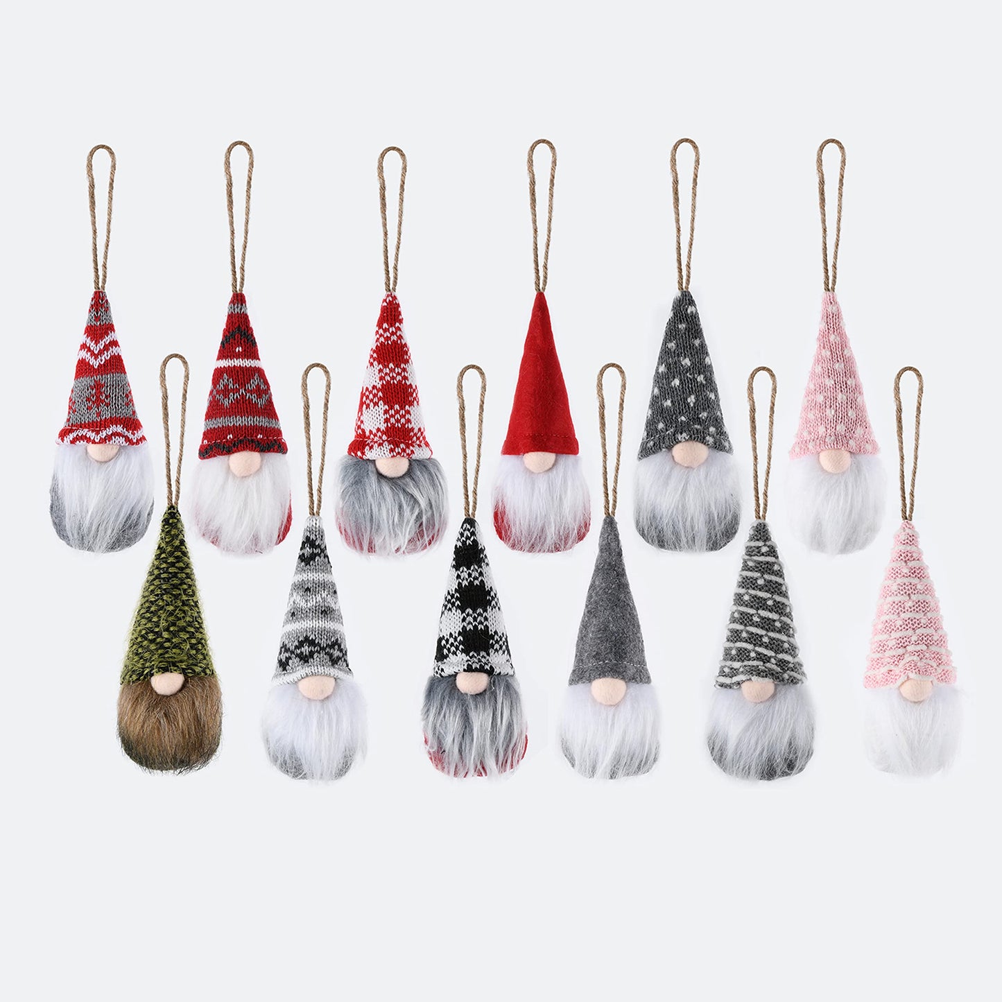 12 Piece Christmas Tree Hanging Dwarfs Swedish Plush Dwarfs Handmade Santa Claus Elf Christmas Decorations Home Festival Decorations