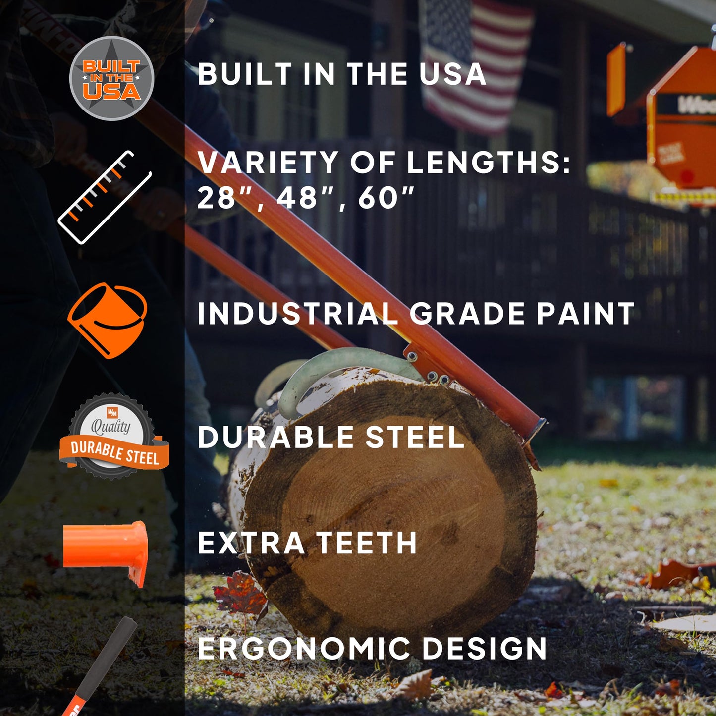 Wood-Mizer Steel Cant Hook (Steel, 60") - Built in The USA