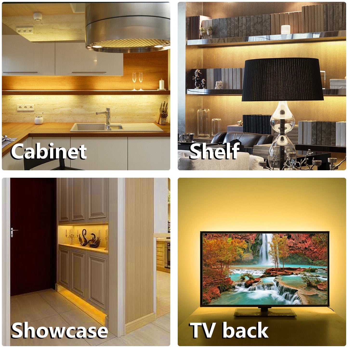 WOBANE Under Cabinet LED Lighting Kit, 6 PCS Dimmable LED Strip Lights with Remote Control Dimmer, 24W Adapter, Hidden 2700K Warm White Set, Bright 1500lm, Timing, Kitchen, Counter, Shelf, Showcase