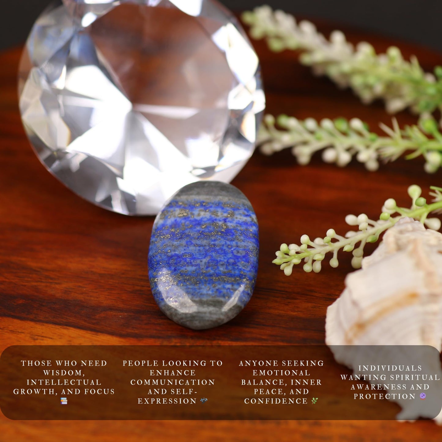 TRRYSTALS Natural Lapis Lazuli Zibu Coin | Gemstone Spiritual Symbol Token for Good Luck | Oval Shaped coin for Positive Energy, Meditation, Home & Office Décor, Thoughtful Gifting