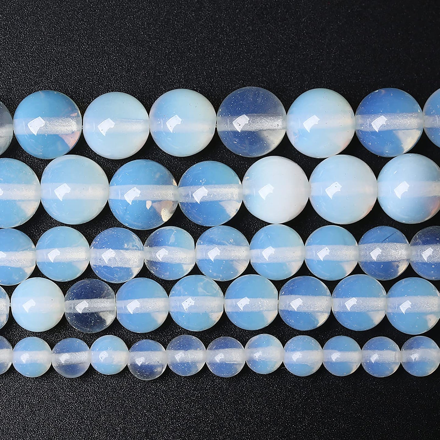 6mm 60pcs AAA Natural Stone Beads White Opal Round Loose Crystal Energy Healing Power Stone Beads for Jewelry Making DIY Bracelet (6mm, White Opal Stone)