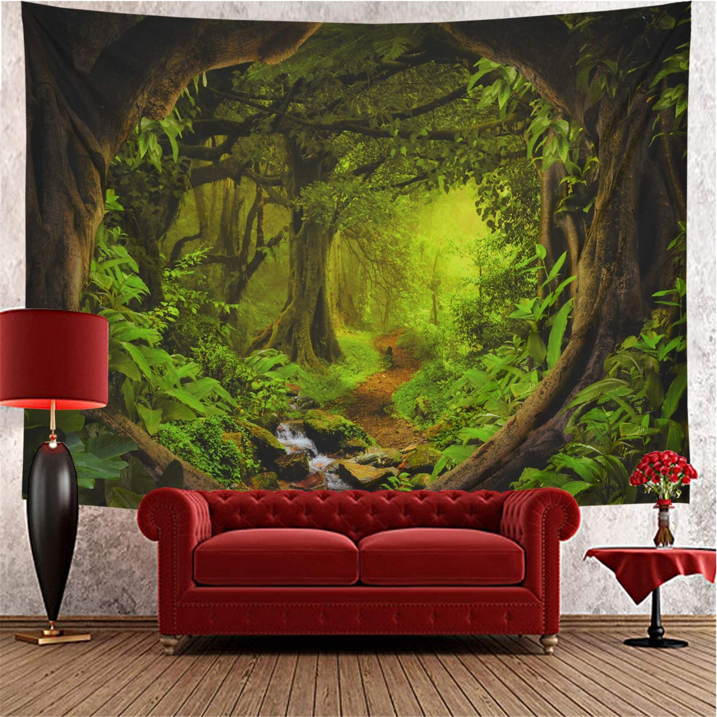 Misty Forest Tapestry Tree of Life Tapestries Fantasy Nature Landscape Wall Decor Rainforest Jungle Forest Tapestry Wall Haning for Bedroom Living Room