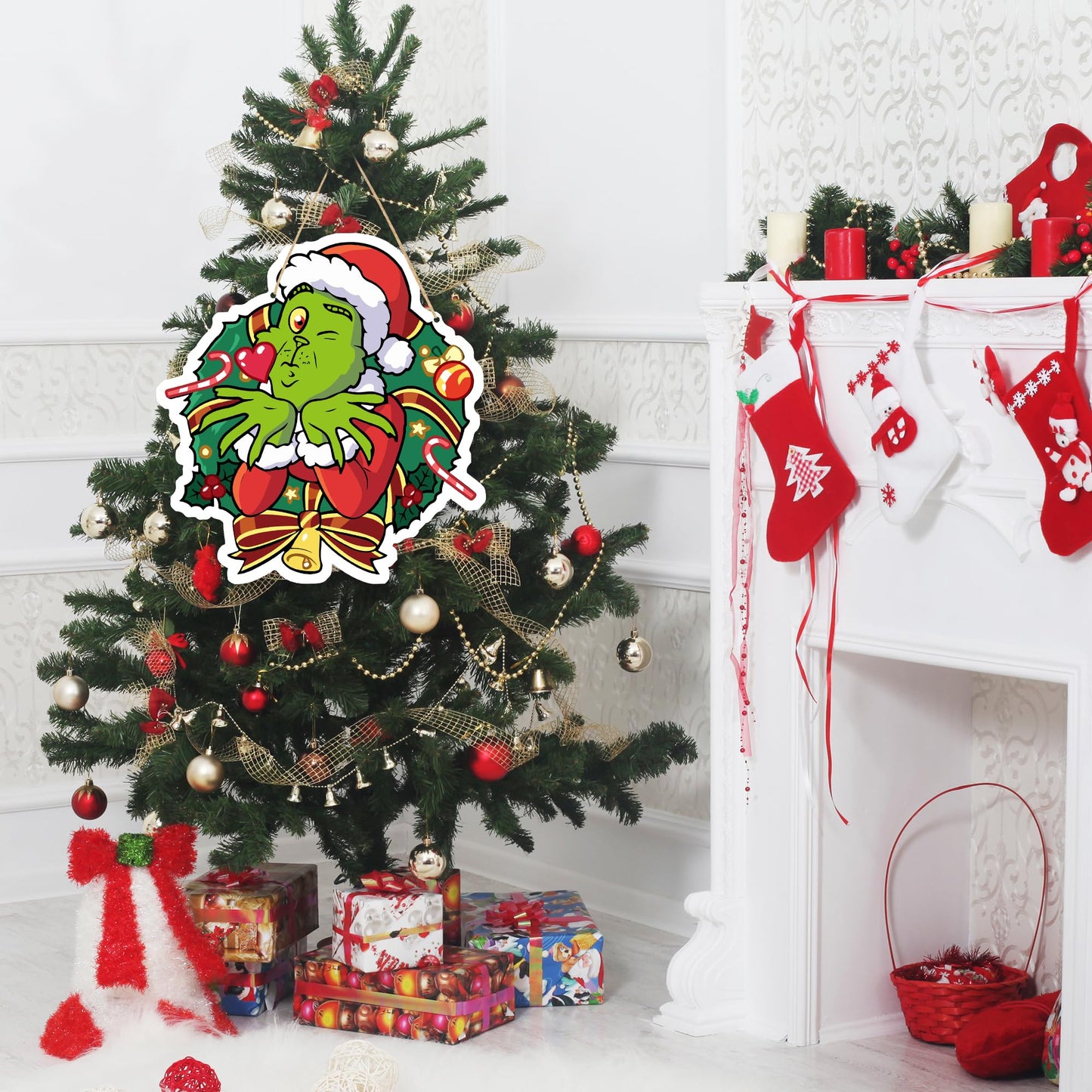 LOCOLY Christmas Decorations Hanging Signs Door Sign for Holiday Decor Ornaments for Christmas Tree