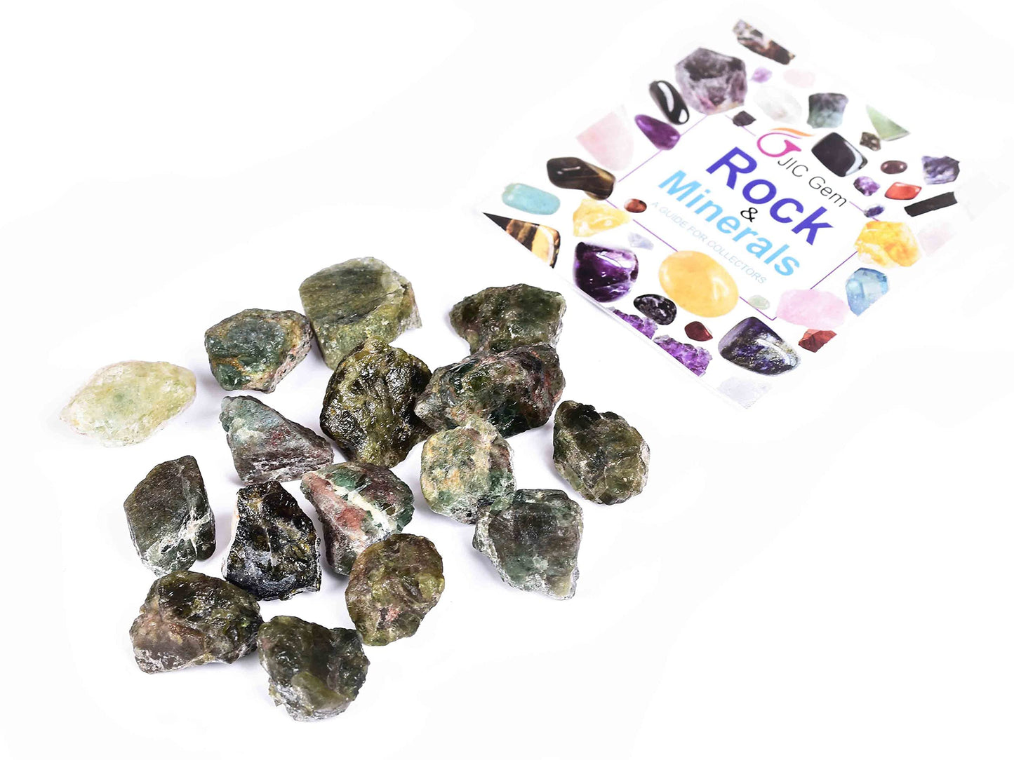 JIC Gem 12-16Pcs 0.7 Lbs Natural Green Apatite Quartz Crystals Bulk raw Stones Irregular Shape Madagascar Natural Quartz Crystals Rough Stones
