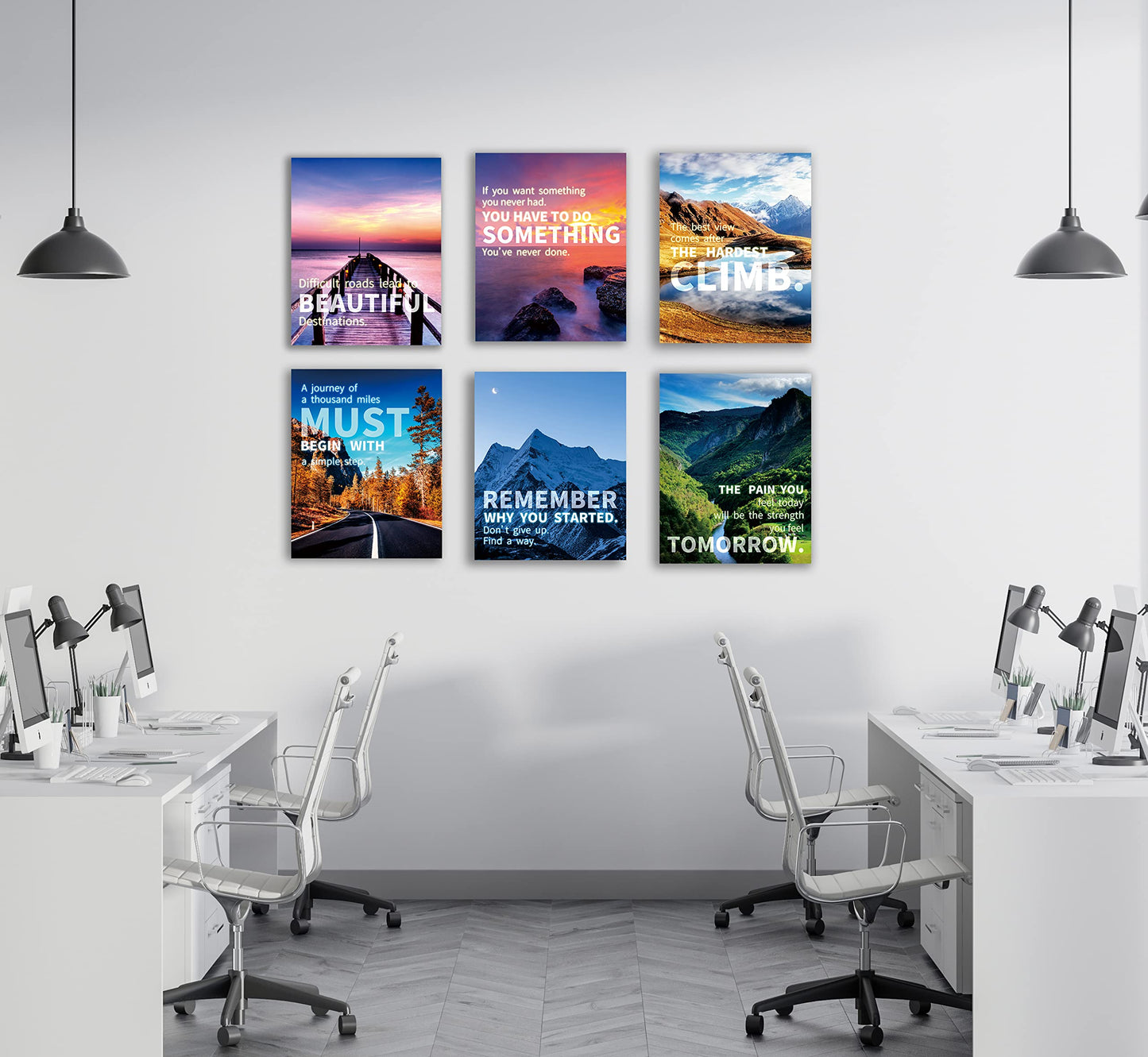Motivational Landscape Canvas Art - Office & Home Decor, Suitable for Library, School, Gym, Living Room - Framed (29x38cm)
