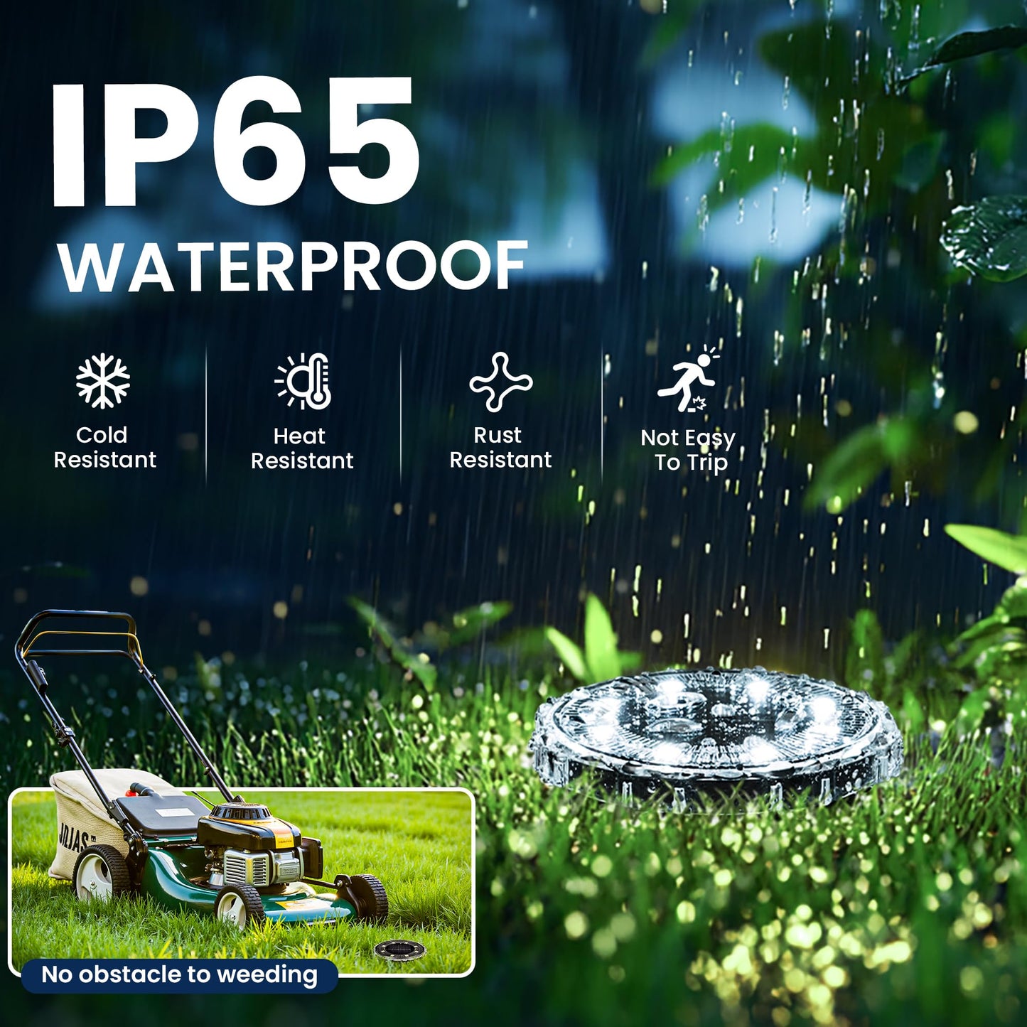 SOLPEX Solar Ground Lights 12 Pack, Solar Pathway Lights Outdoor Waterproof, Landscape Lighting for Garden, Walkway, Driveway, Yard, Deck, Patio, Swimming Pool (Cool White)