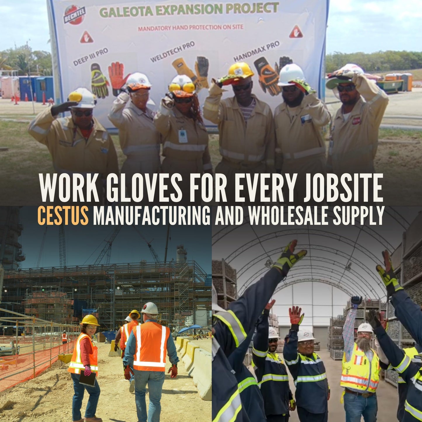 Cestus 6161, ANSI A6 Cut-Resistant Impact Gloves (1,3,10,50 Pairs) Dense Fabric Palm, Heavy Duty Safety Work Gloves, Utility (1 Pair, Small)