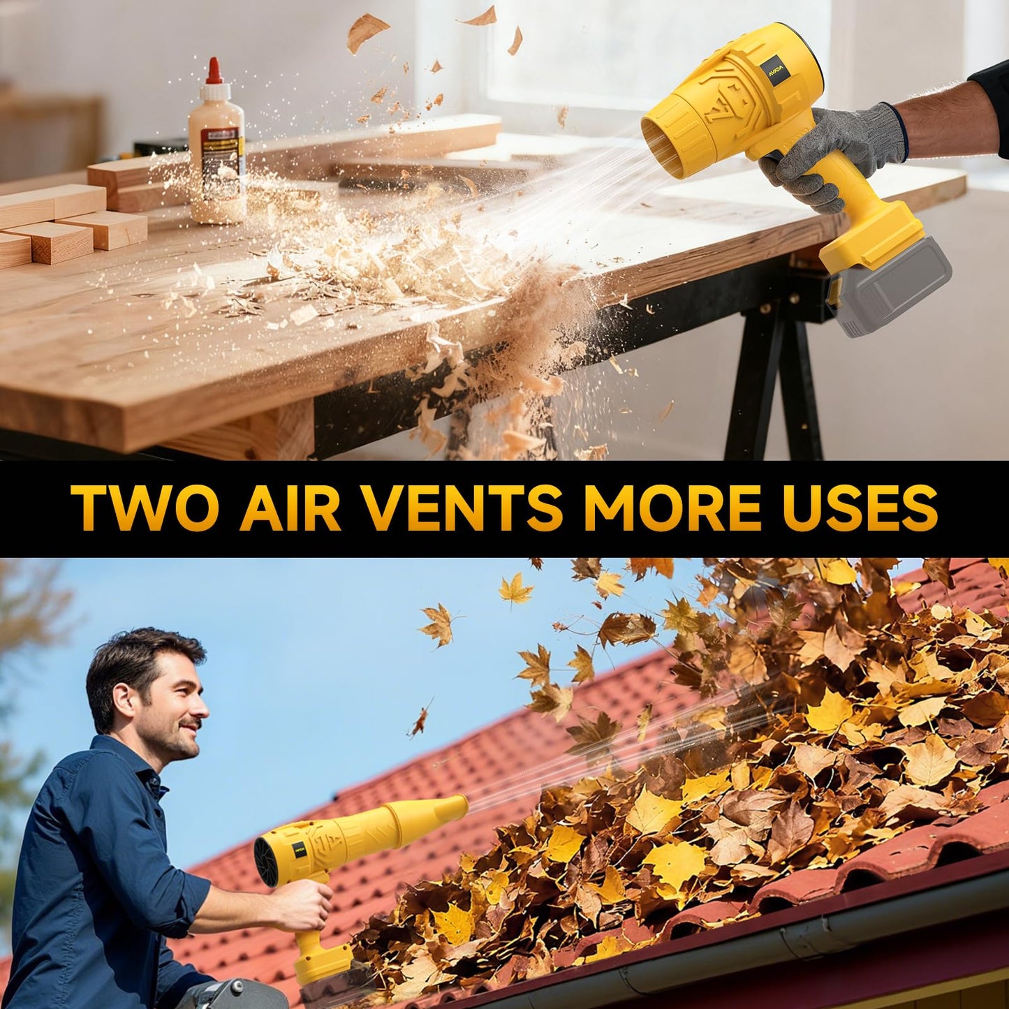 Electric Leaf Blower Cordless for De-walt 20v Max Battery, Handheld Leaf Blowers for Lawn Care, Blowing Leaves ＆ Dust, Turbo Jet Blower Car Dryer,battery Powered Mini Leaf Blower(Battery Not Included)