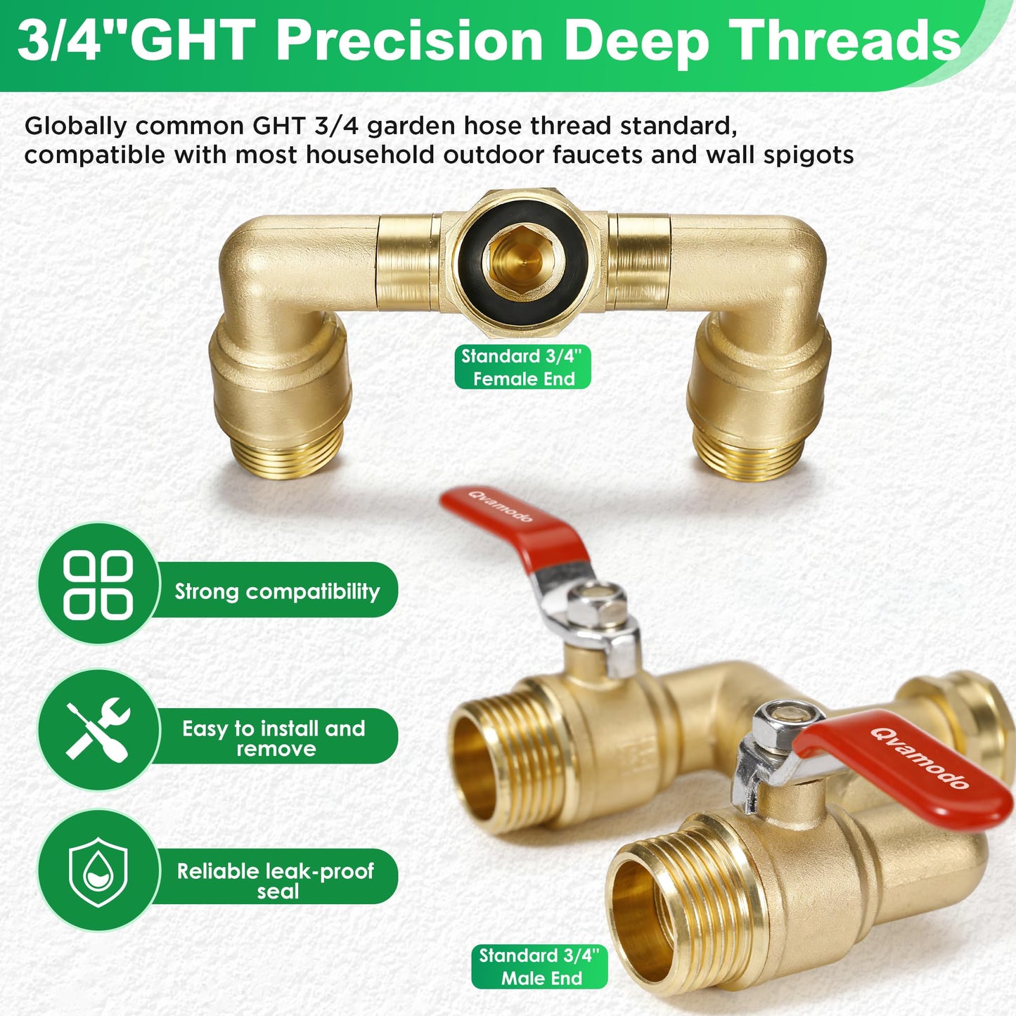 360° Rotatable Garden Hose Splitter 2026 Upgrade 3/4" GHT Swivel Brass Hose Splitter, High Flow Spigot Splitter with Seperately Shut Off Valves, Heavy Duty Faucet Splitter for Outdoor Garden Courtyard