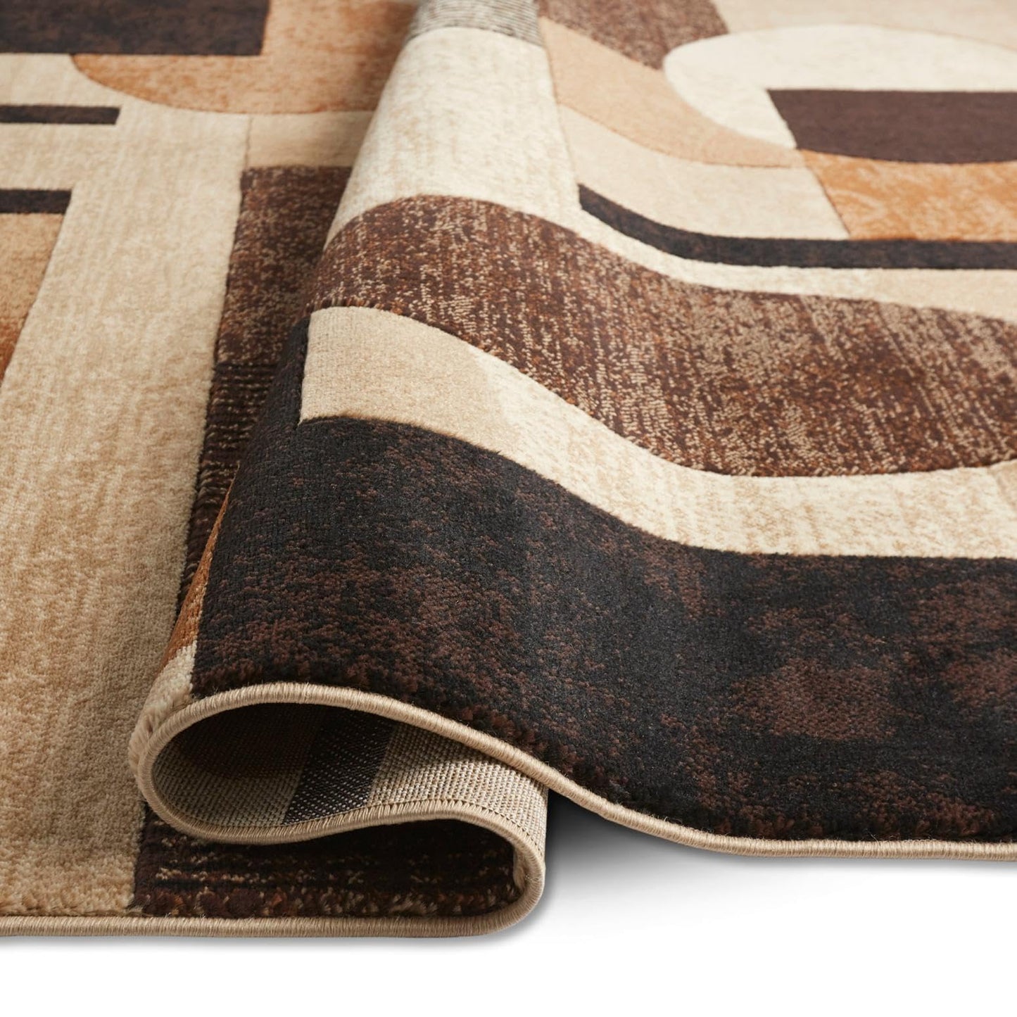 Home Dynamix Tribeca Jasmine Modern Runner Rug, Abstract Brown/Beige 1'9"x7'2"