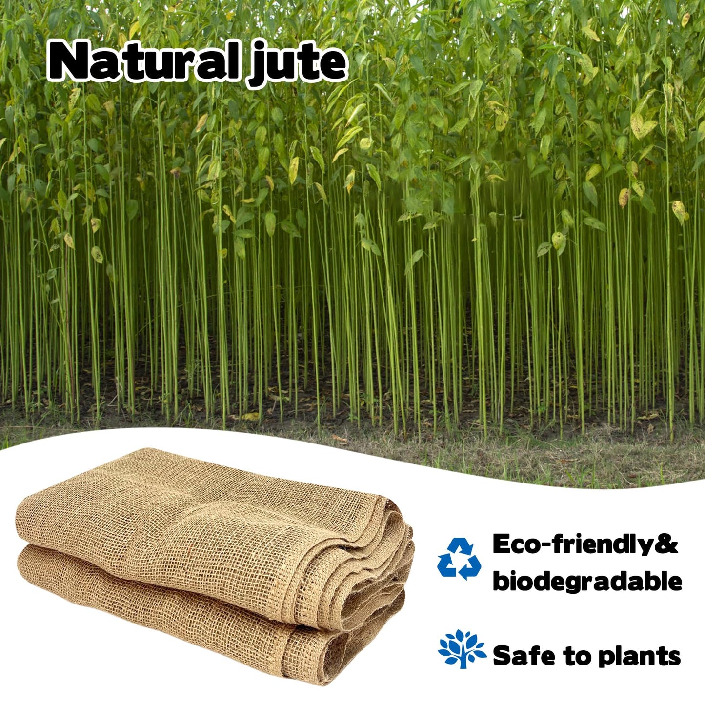 YEXEXINM 2 Pack Burlap Plant Covers Freeze Protection,15ftx40in Burlap Fabric Bags,Natural Burlap Plant Blankets,Plant Covers Freeze Protection for Winter Outdoor Bushes Trees Potted Plants