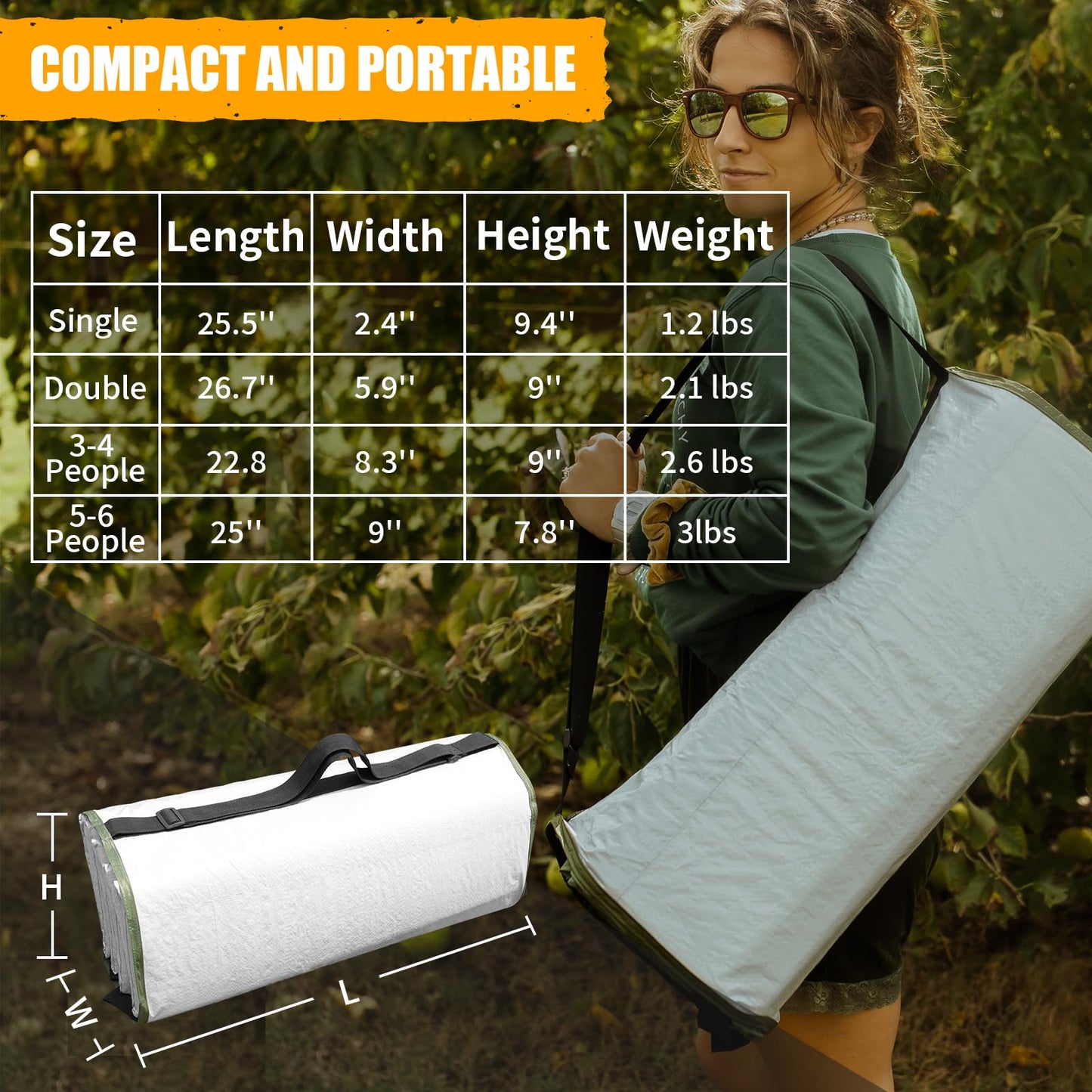 AYAMAYA Foam Sleeping Pad for Camping - Foldable Camping Mattress for 3 4 Person, Extra Thick Waterproof Tent Footprint Inner Camping Mat for Outdoor Backpacking Hiking Picnic Camping