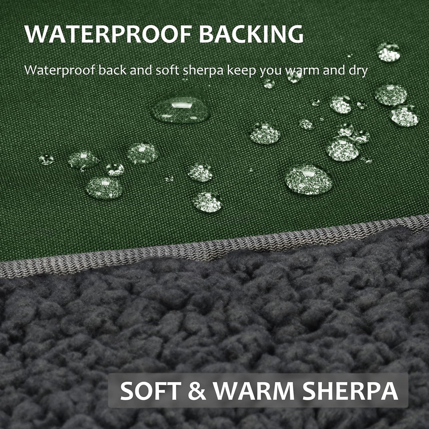 Tirrinia Large Waterproof Outdoor Blanket, Soft Warm Windproof Stadium Blanket with Sherpa Fleece and Foldable for Outdoor Sport, Baseball, Football, Beach, Concerts, Car,66" x 90"