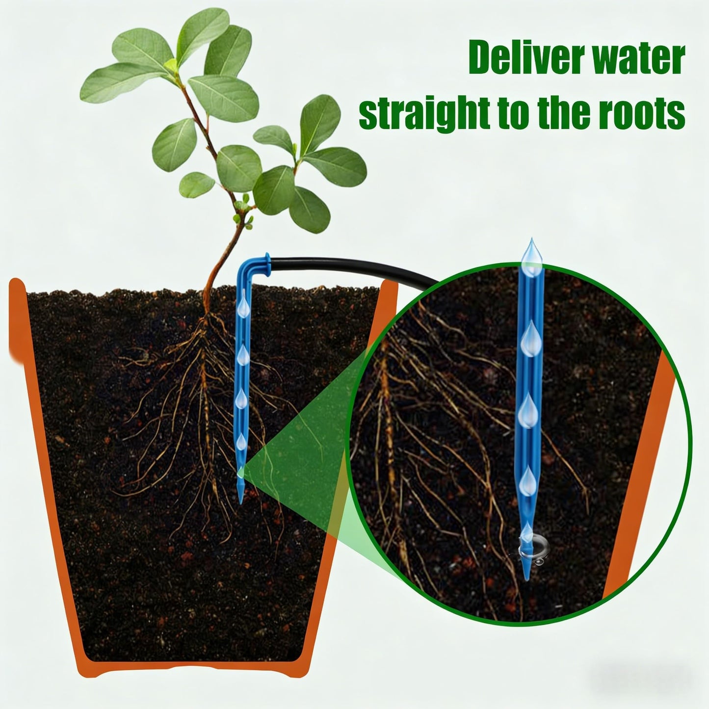 IPOW 50 Days Extra-Long Standby Time Supports 20~30 Pots 100% Anti-Siphoning Solar Irrigation System Automatic Watering System for Balcony, Indoor & Outdoor Plants, Garden, and Potted Plants