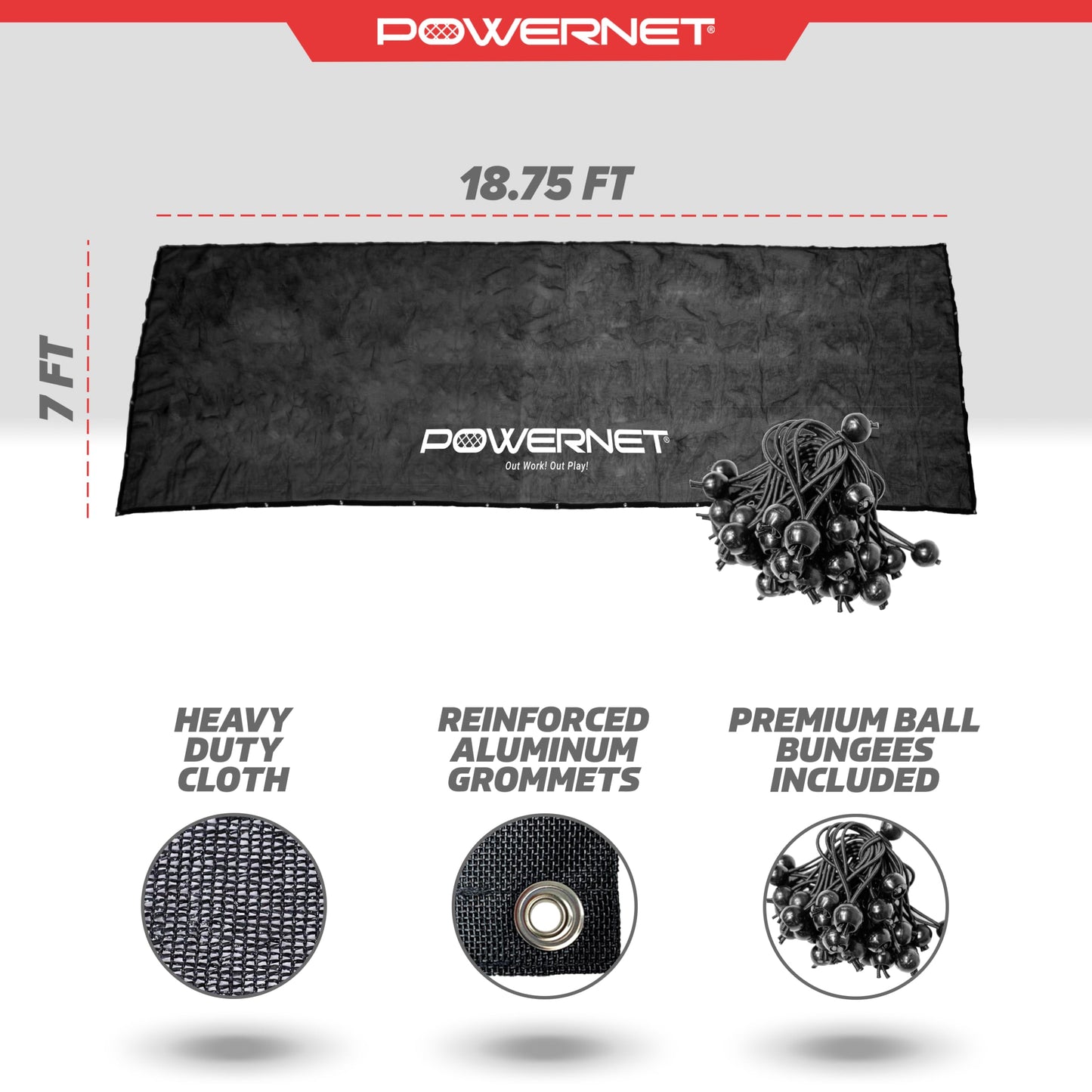 PowerNet Dugout Shade Cover, Baseball & Softball Portable Sun Shade, Outdoor Sports Sun Cover for Chain Link Fence, 18.75 FT x 7 FT