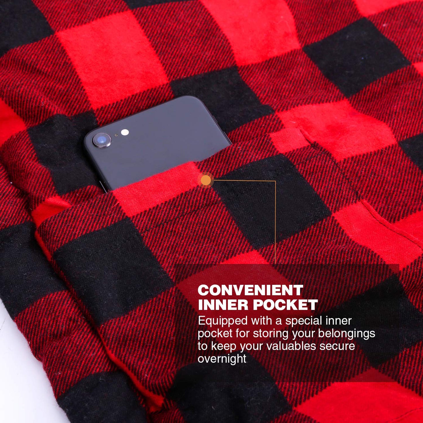 REDCAMP Cotton Flannel Sleeping Bag for Adults, XL 32/41/50F Comfortable, Envelope Sleeping Bag with Compression Sack, Red Plaid 2lbs(79"x33")