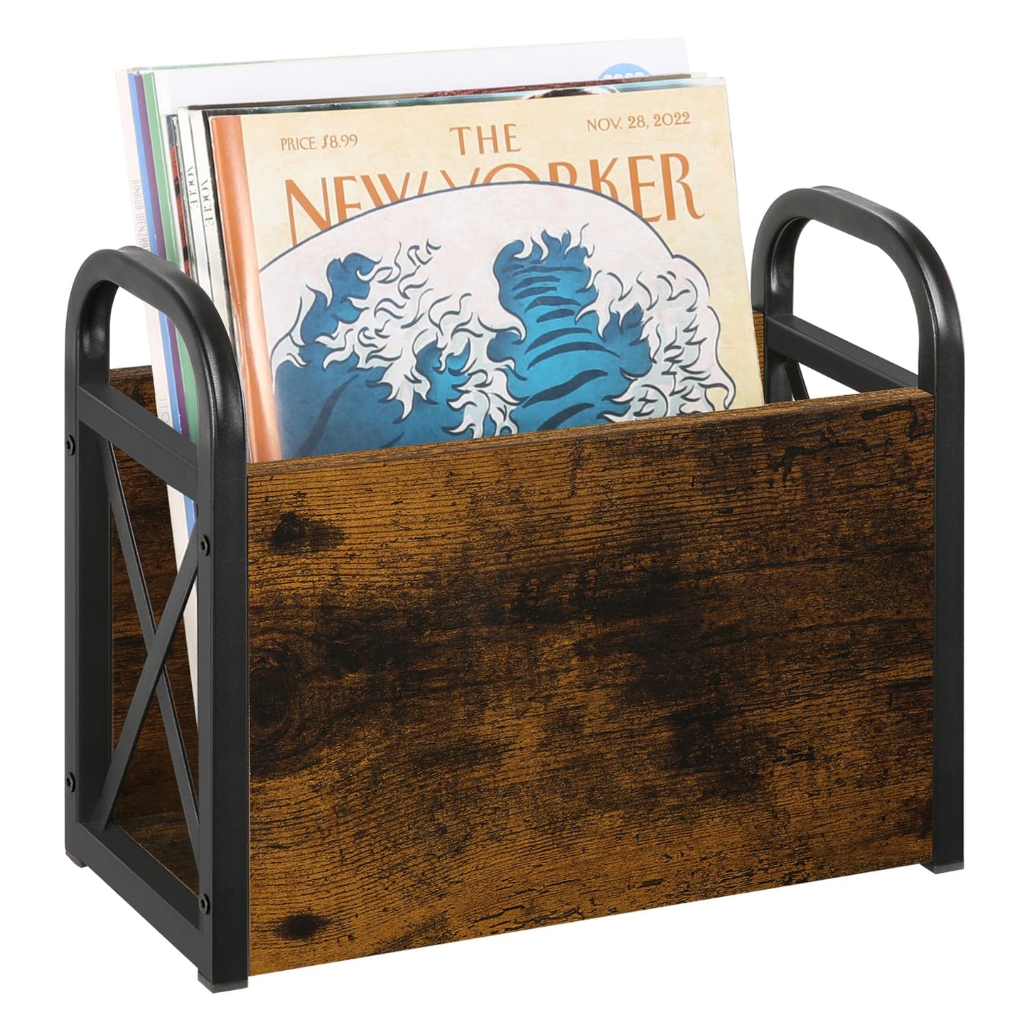 YINMIT Magazine Holder, Magazine Rack Floor, Magazine Storage Basket, Folder Organizer Bin for Books, Newspapers, Tablets