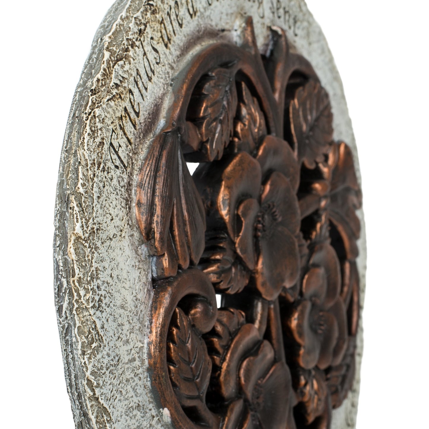 Roman Friends are a Blessing Flower Garden Bronze Finish 12 inch Stepping Stone