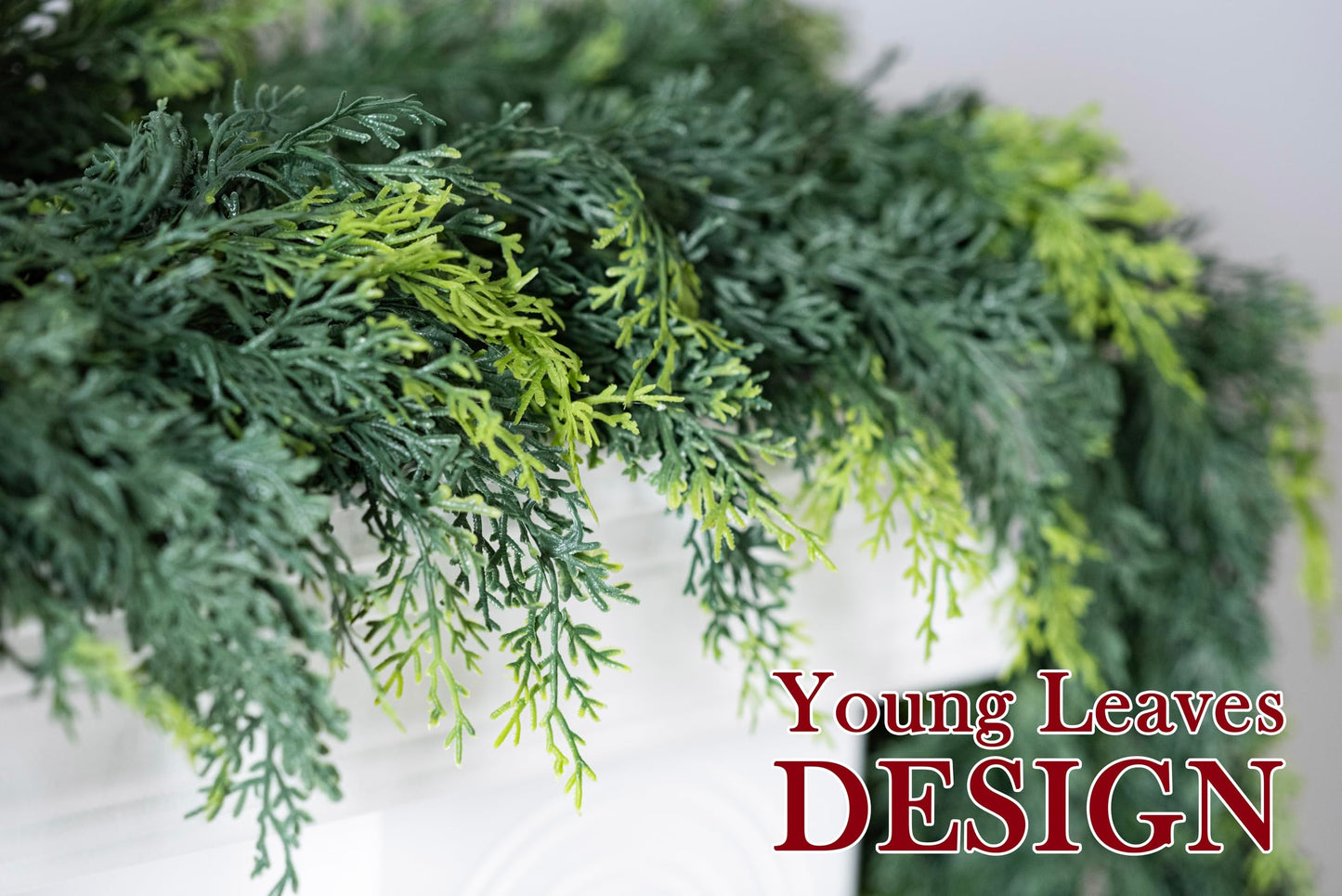 Lescli 6ft Artificial Cedar Garland, Real Touch Pine Garland, Christmas Faux Greenery for Mantle, Fireplace Wall, Table Decor, Christmas Decorations, DIY Crafts