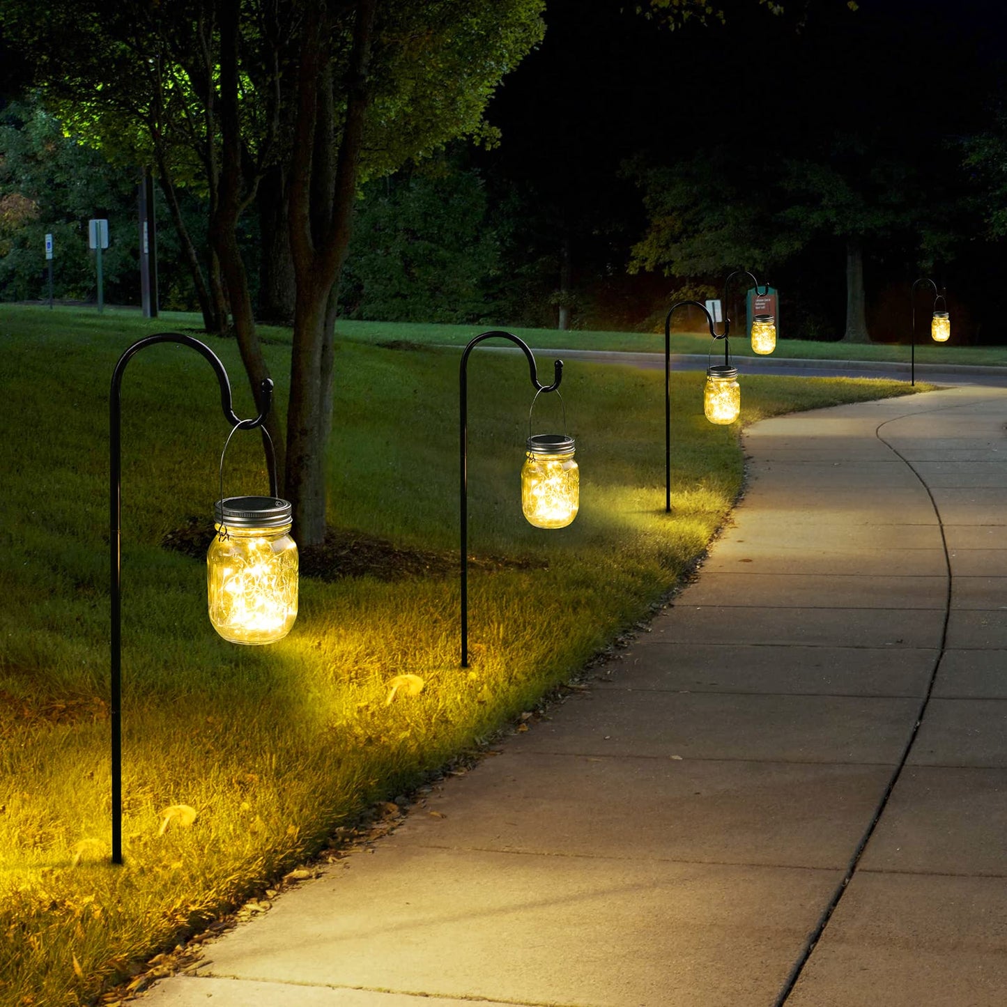Mlambert Mason Jar Solar Lights -30 LED, 6 Pack Hanging Solar Lanterns Outdoor, Waterproof Fairy Lights for Patio Garden, Warm White