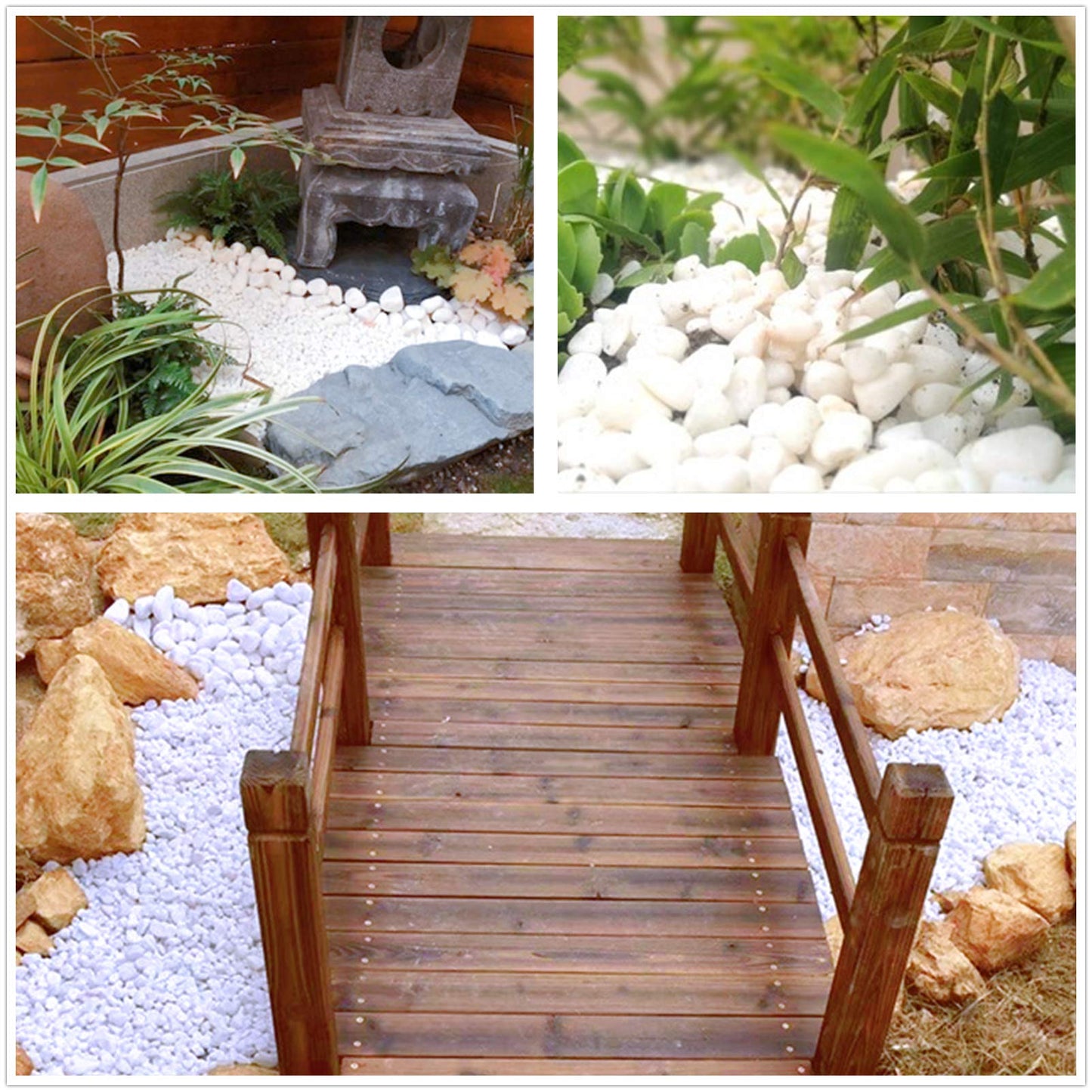 OUPENG Natural Polished Decorative White Pebbles - Small Stones 3/8" Gravel Size,River Rocks Pebbles for Plants, Home DIY Decor,Aquarium Gravel,Vase Fillers,Fairy Garden,Landscaping Outdoor Stones.