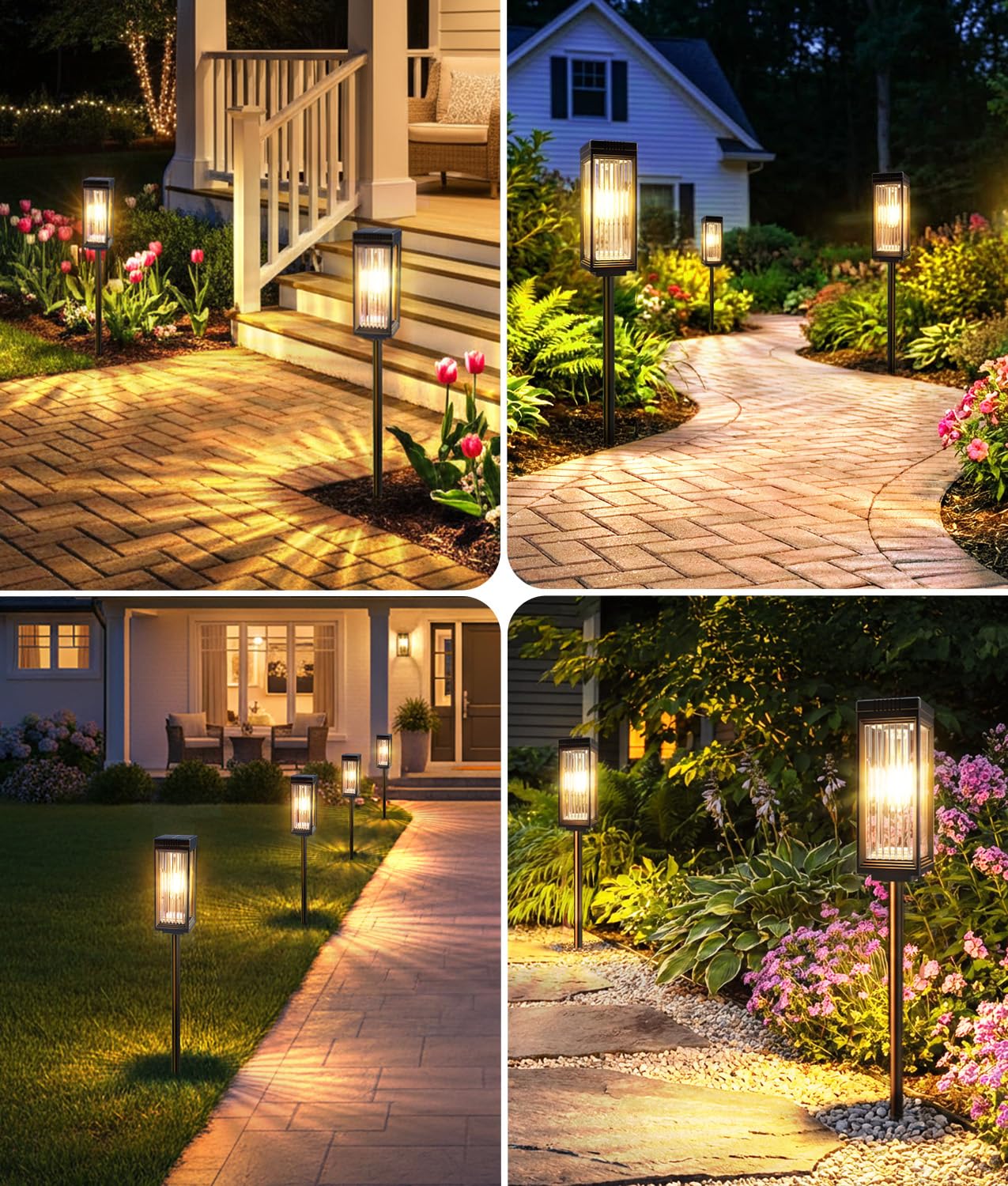 ELECLINK Solar Pathway Lights Outdoor, 8 Pack Upgraded Solar Lights Outdoor Waterproof, Bright Up to 15 Hrs Auto On/Off Garden Light for Yard Patio Lawn Path Walkway Driveway Outside Decor
