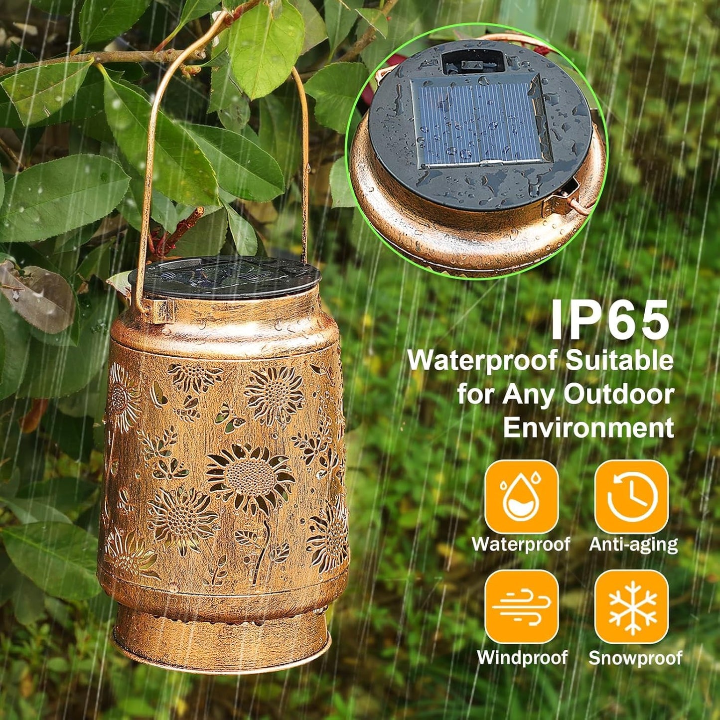 Sunflower Solar Lanterns Outdoor with Shepherd Hook, Birthday Gift Mothers Day Gift for Women Mom Grandma Wife Daughter, Waterproof LED Hanging Lights, Decor for Yard Garden Patio Porch Lawn Tabletop