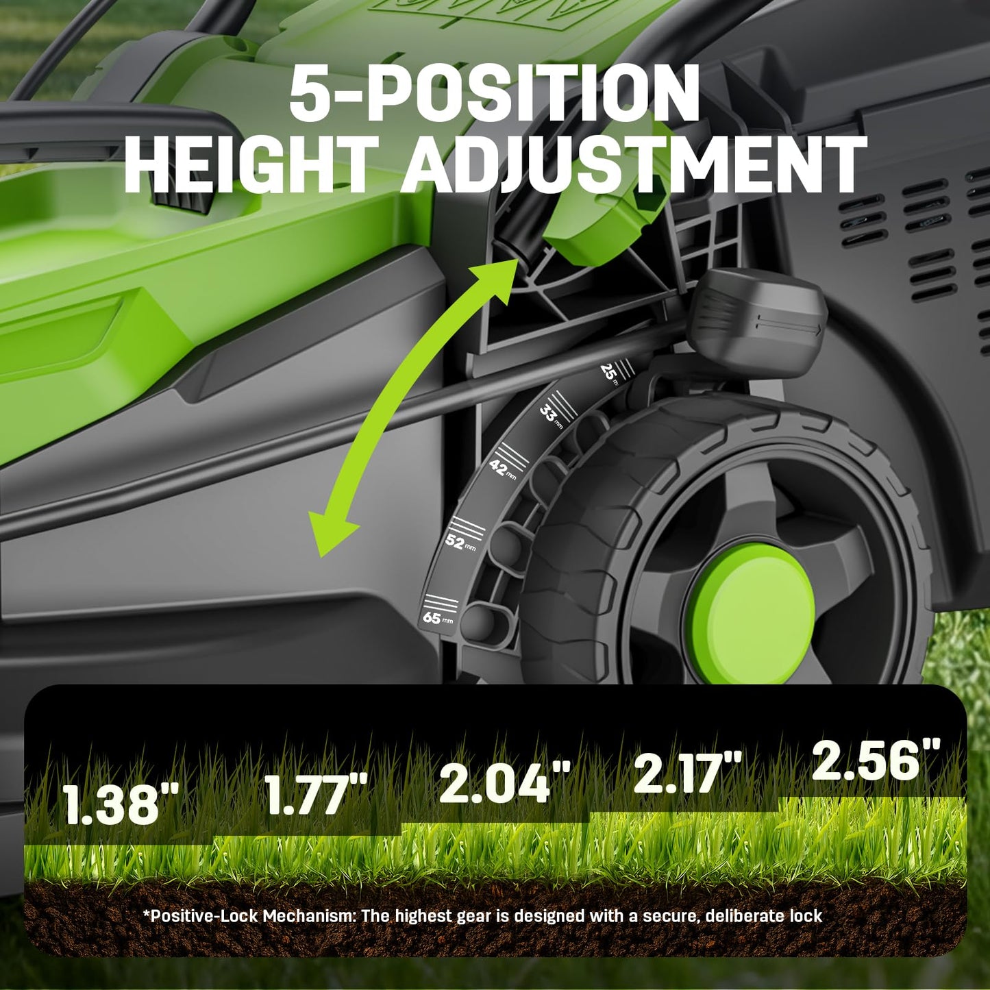 Steelite 13 Inch Electric Lawn Mower, 1300W Corded Power, Lightweight & Compact Design Ideal for Small to Medium Lawns