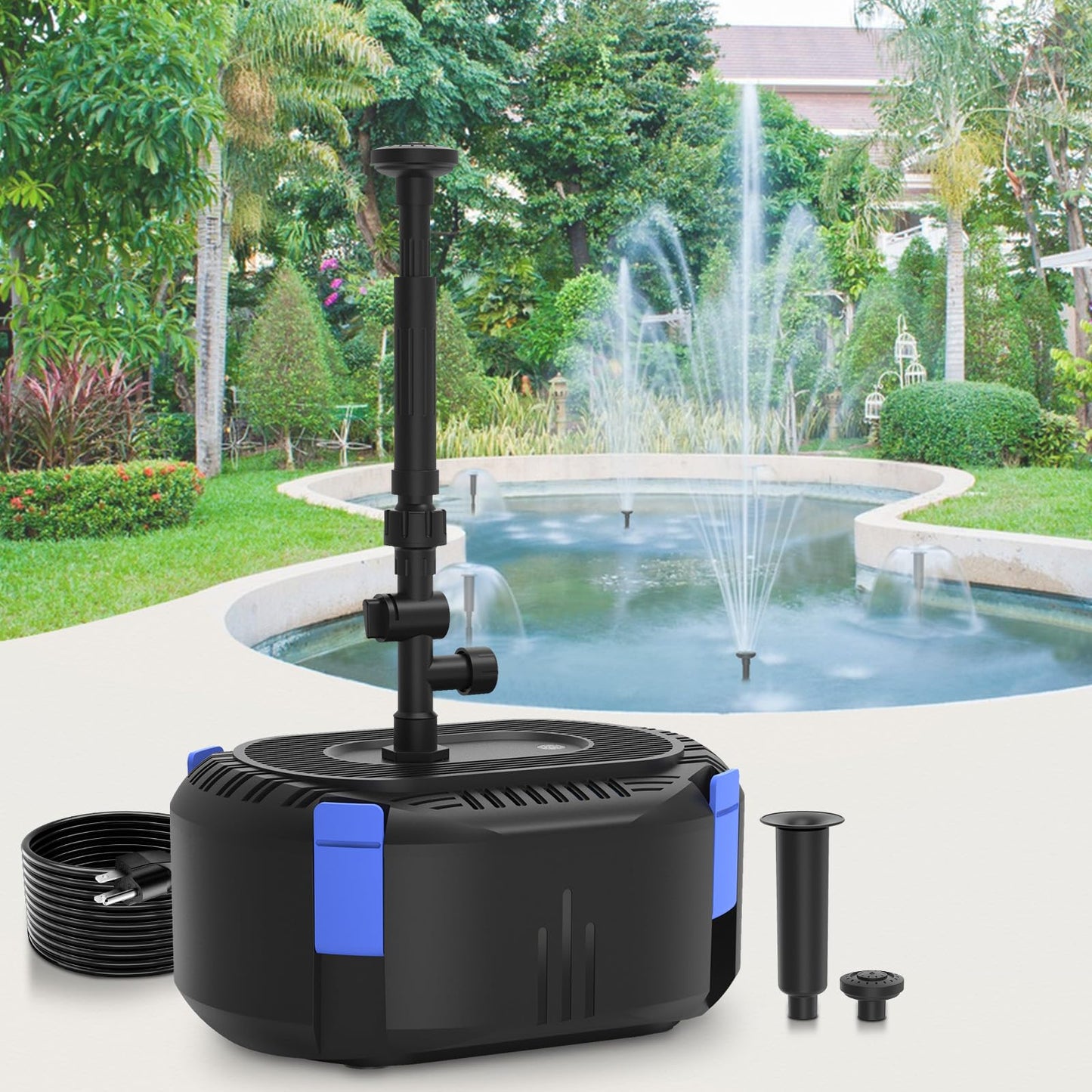 AquaMiracle Pond Filter with Pump Fountain Kits | 850GPH Pond Filter with Pond Pump & Fountain Kit | 3 Spray Patterns | Water Feature | Koi Pond Filters for Outdoor Ponds 500-750 Gal