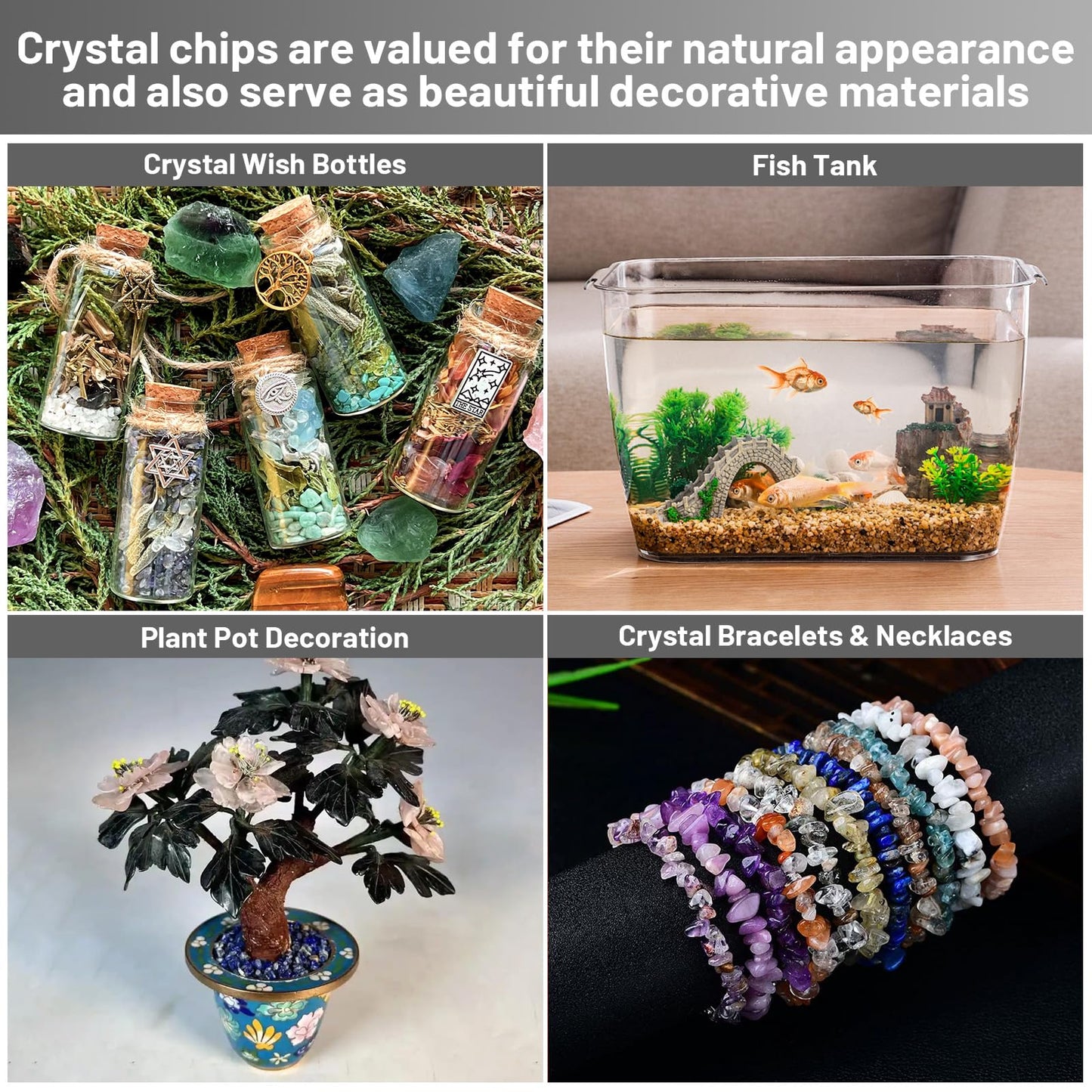 1.1lb Natural Crushed Obsidian Crystal Tumbled Chips-Healing Crystals Chips Bulk, Crushed Crystal Gemstones for Crafts, Beautiful Package for Gift (Obsidian)