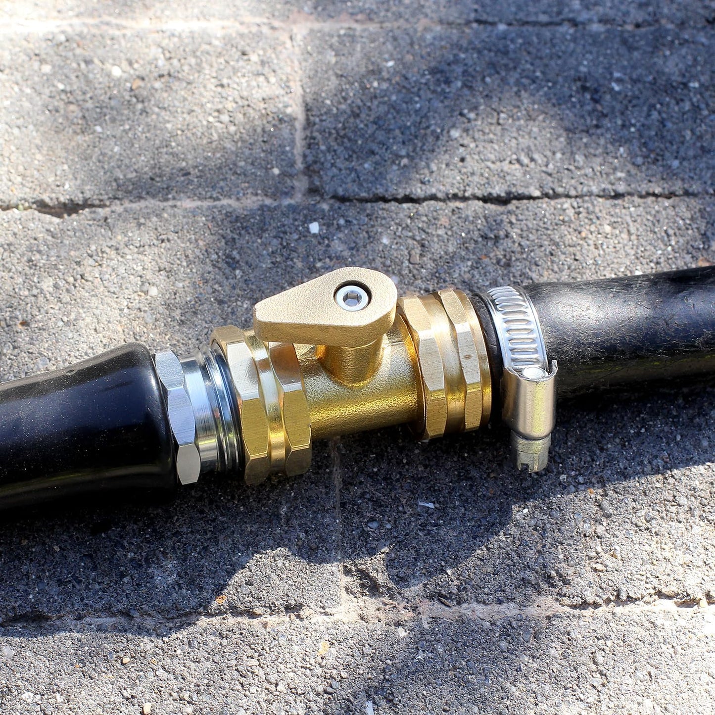 YELUN Garden hose shut off Valve- 3/4”Heavy Duty Brass Shut Off ball Valve Garden Hose Connector 4 Set