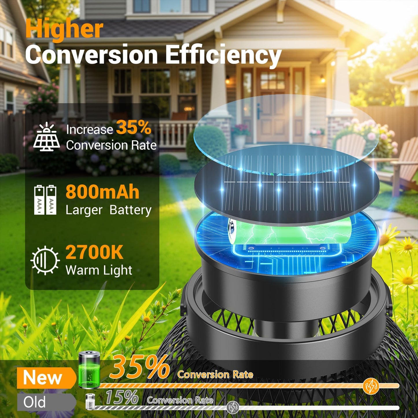 Tuyluxe Solar Lantern Outdoor Waterproof, 4 Pack Upgraded Metal Bright Hanging Solar Lights with Clip, Solar Powered Hanging Lanterns for Outside Patio Porch Garden Decorative