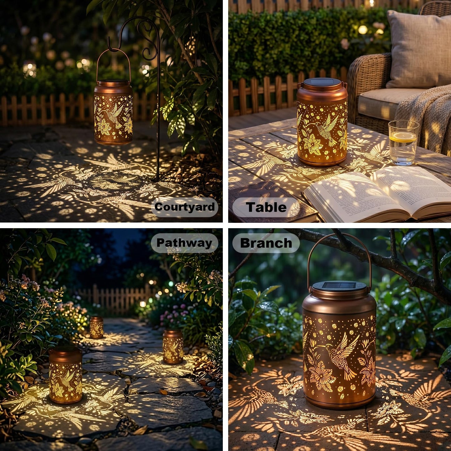 Mothers Day Gifts for Mom Grandma - Birthday Day Gifts for Women, Hummingbird Solar Lantern Outdoor Waterproof, Garden Decor