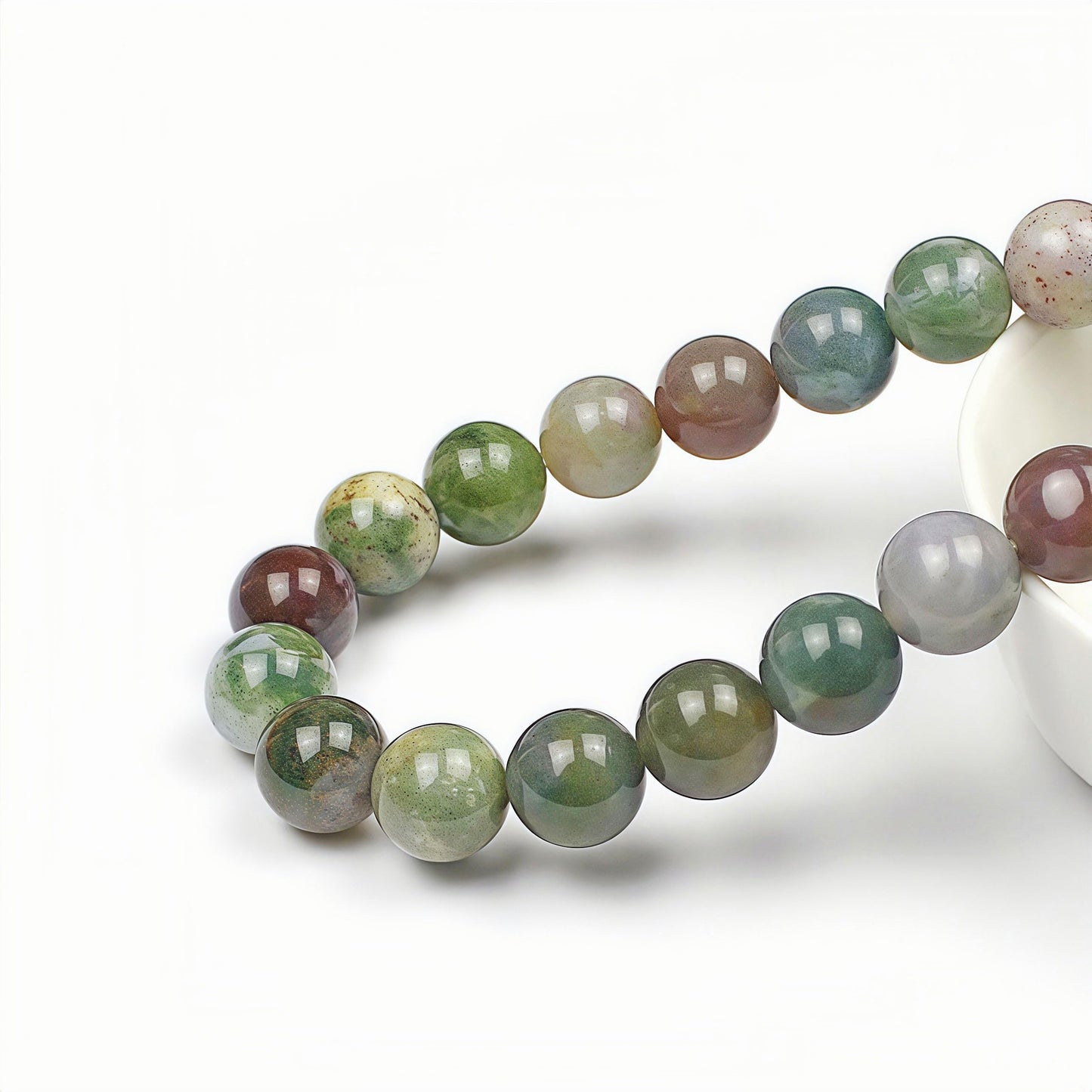 MJDCB AAA Natural Round India Agate Stone Beads Onyx Loose Beads for DIY Necklace Bracelat Jewelry Making Strand 15"(8mm)