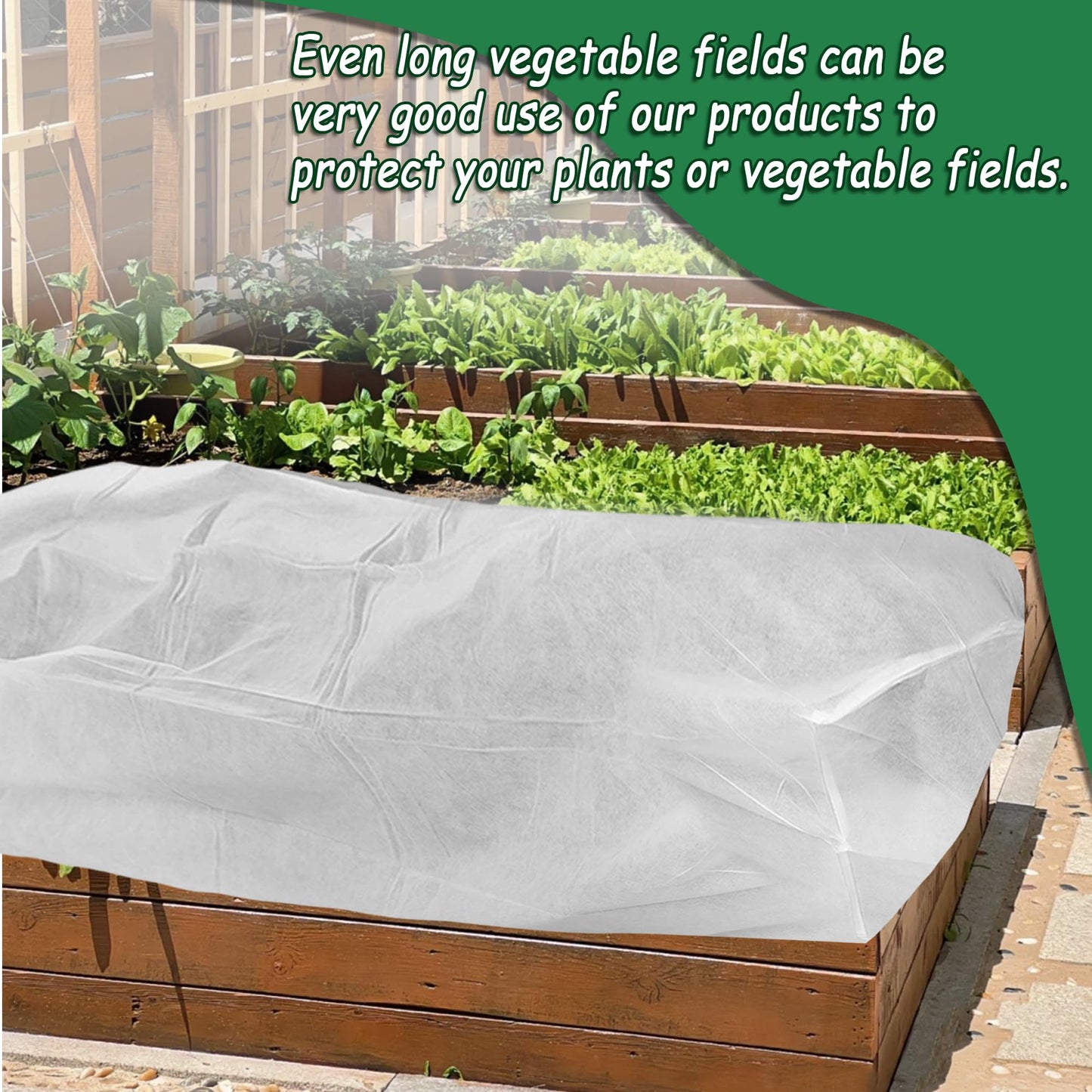 FULEIYA Rectangular Plant Cover Frost Big Size for 4×3×1FT Non Woven Fabric Garden Bed Cover with Zip Drawstring for Winter Cover Protection，Raised Beds Protect Plant Vegetable from Winter Frost