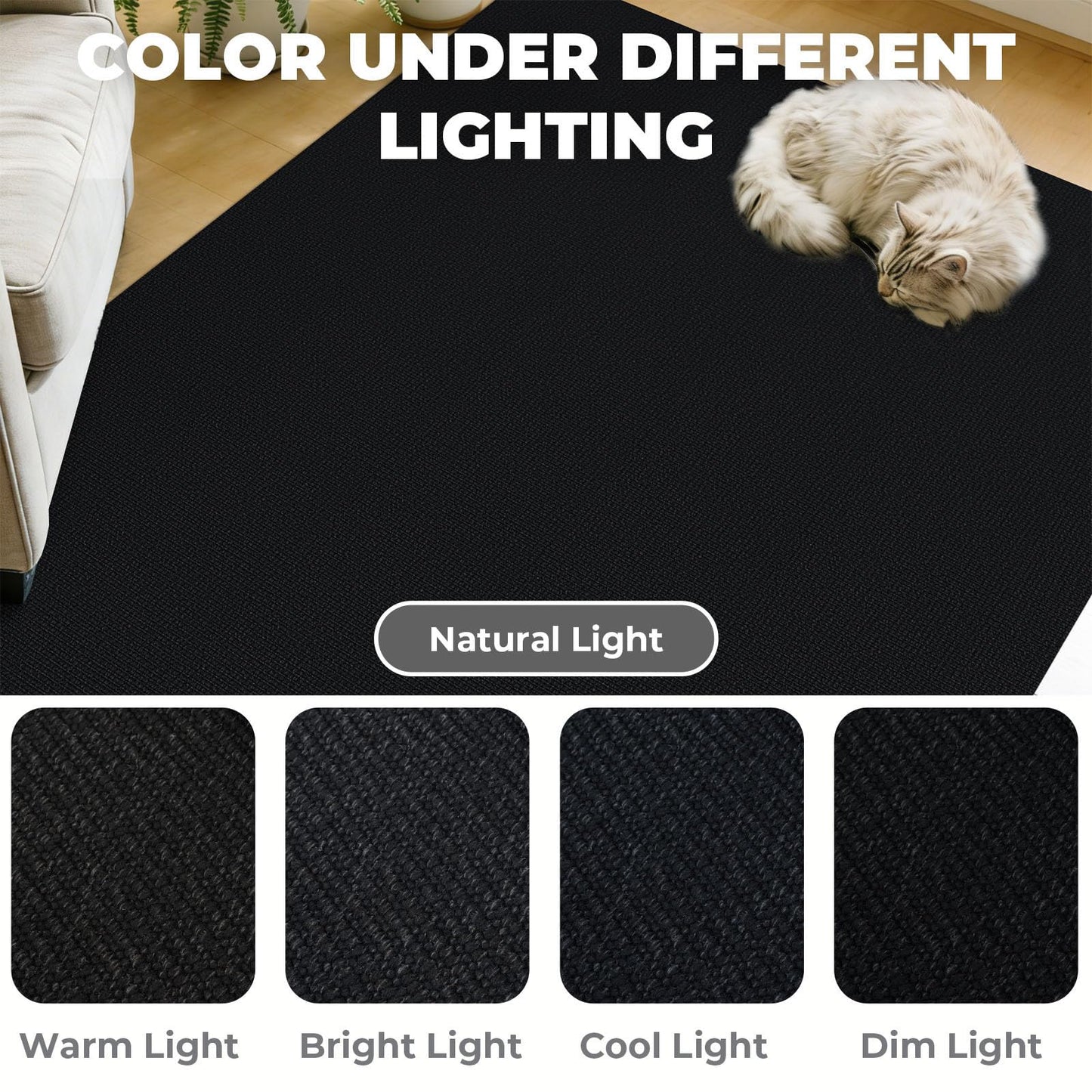 Lansny Washable Entryway Rug 3x5 Area Rugs Cotton Braided Throw Rug with Rubber Backing Indoor Door Mat for Kitchen Living Room Entrance, Black