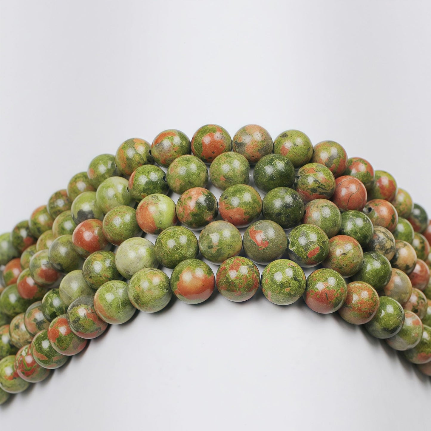 MJDCB Natural Stone Beads Unakite Round Loose Spacer Beads 15'' 4m 6m 8m 10mm 12m for Jewelry Making (10mm)