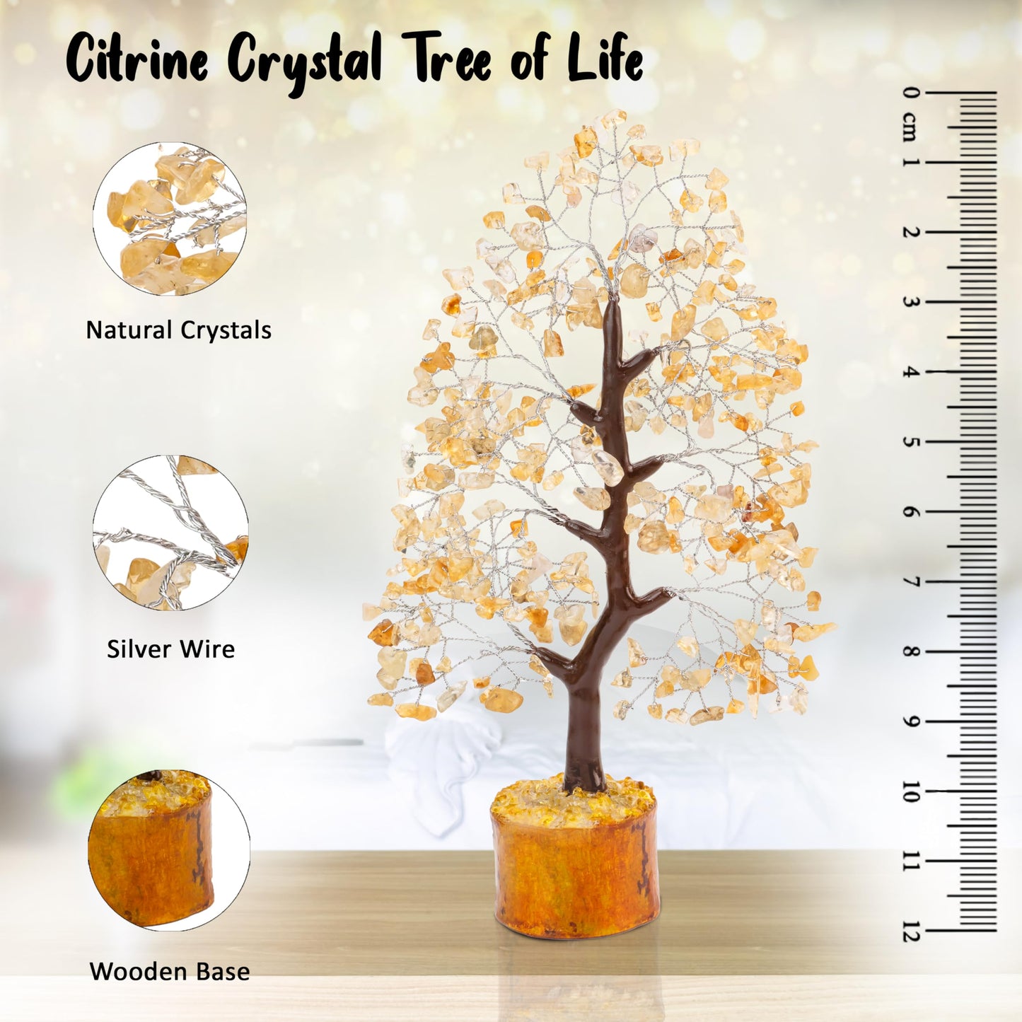 Crocon® Citrine Birthday Gifts for Women, Men & Friends | Tree of Life Crystals and Healing Stones, Home & Office Decor, Gemstones Money Tree, Women Gift Ideas | House Warming Gifts New Home for Mom