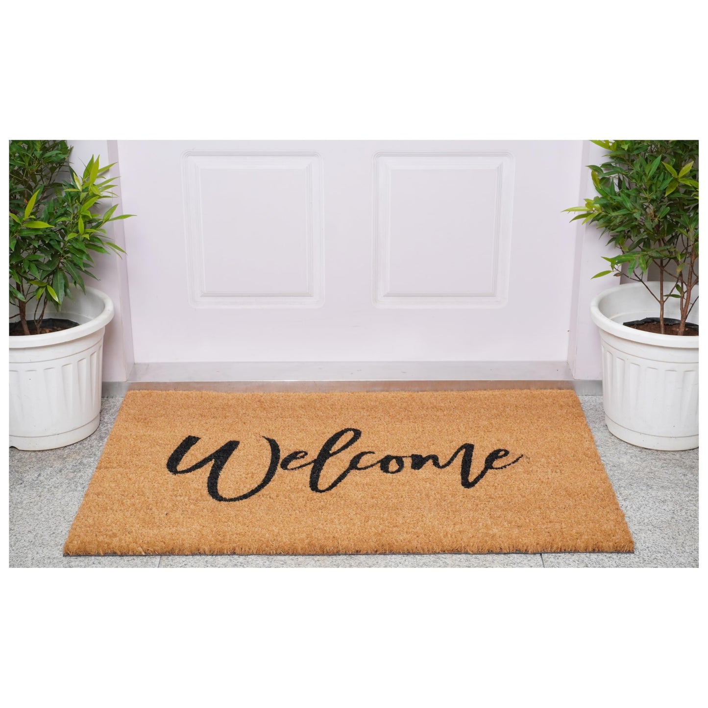 Calloway Mills Cursive Welcome Doormat (Tan/Black, 24" x 36")
