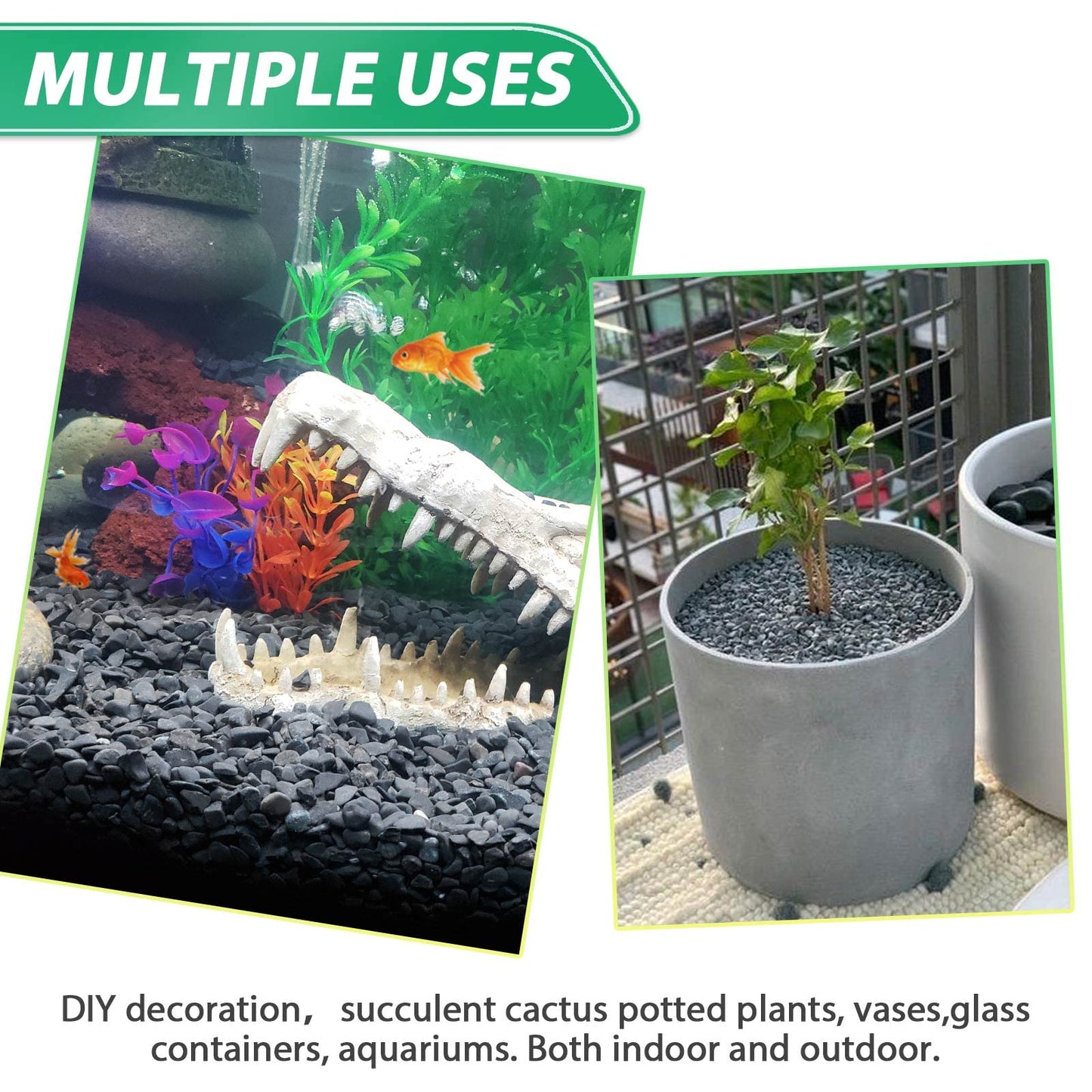 Succulent Rocks for Plants Tiny Pebbles for Planters 7.8LB Pea Gravel Bulk Course Sand Soil Small Decorative Stones for Indoor Bonsai Pots Cactus Top Dressing Aquarium Garden Landscape, Black