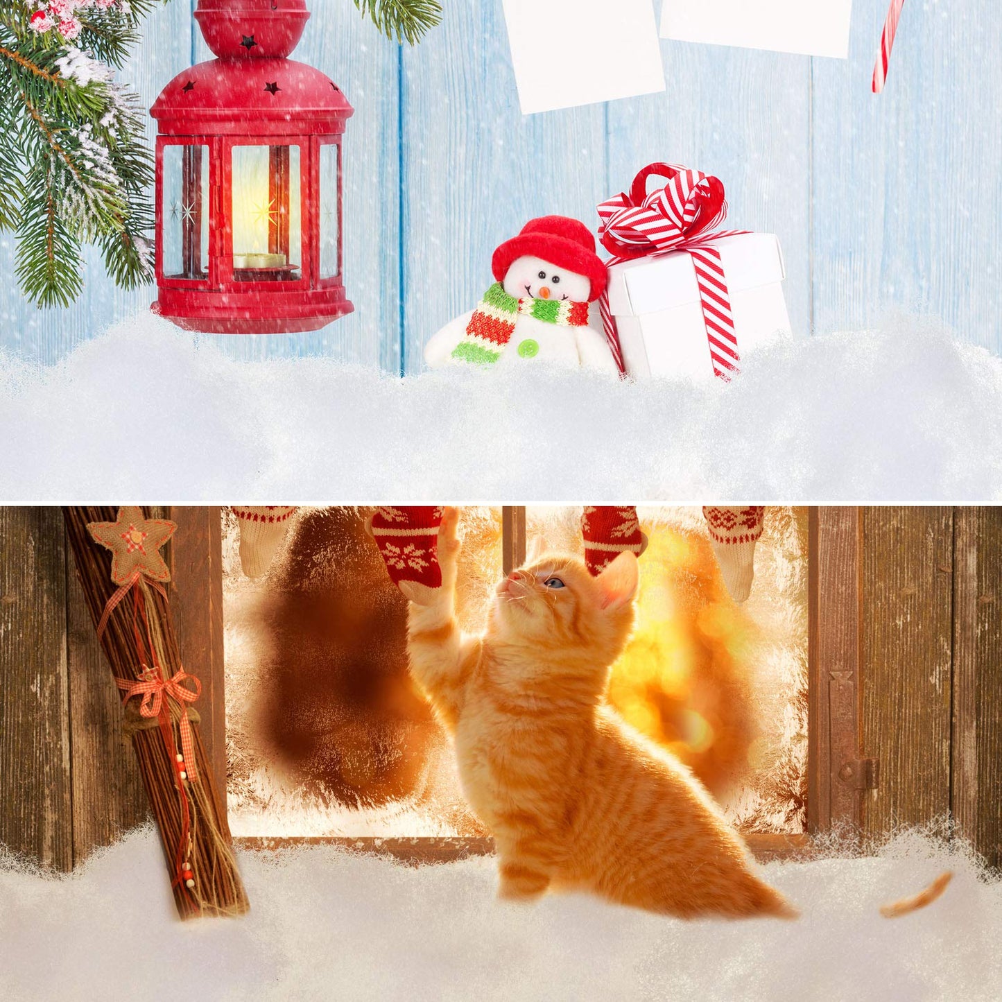 Sumind 2 Bags Fake Snow Decoration Fluffy Artificial Cotton Fiber Fluffy Fake Clouds Soft Blanket for Crafts Mantle Village Christmas Winter Indoor Home Decoration(White)