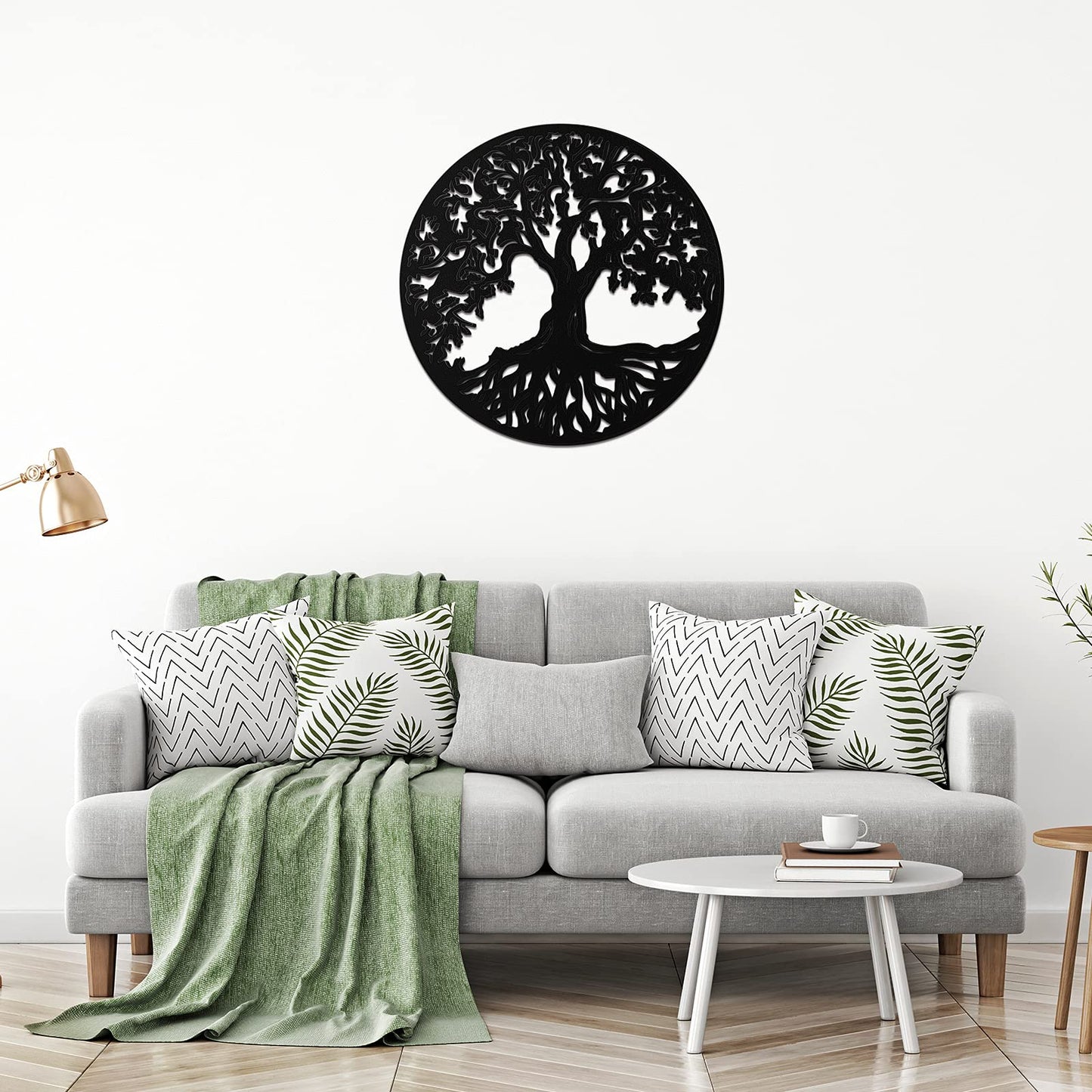 Yalikop Tree of Life Wooden Wall Art Decor Wooden Wall Sculpture 11.8 Inch Tree of Life Wood Hollowed Out Hanging Sign for Farmhouse Home Hanging Decoration Supplies