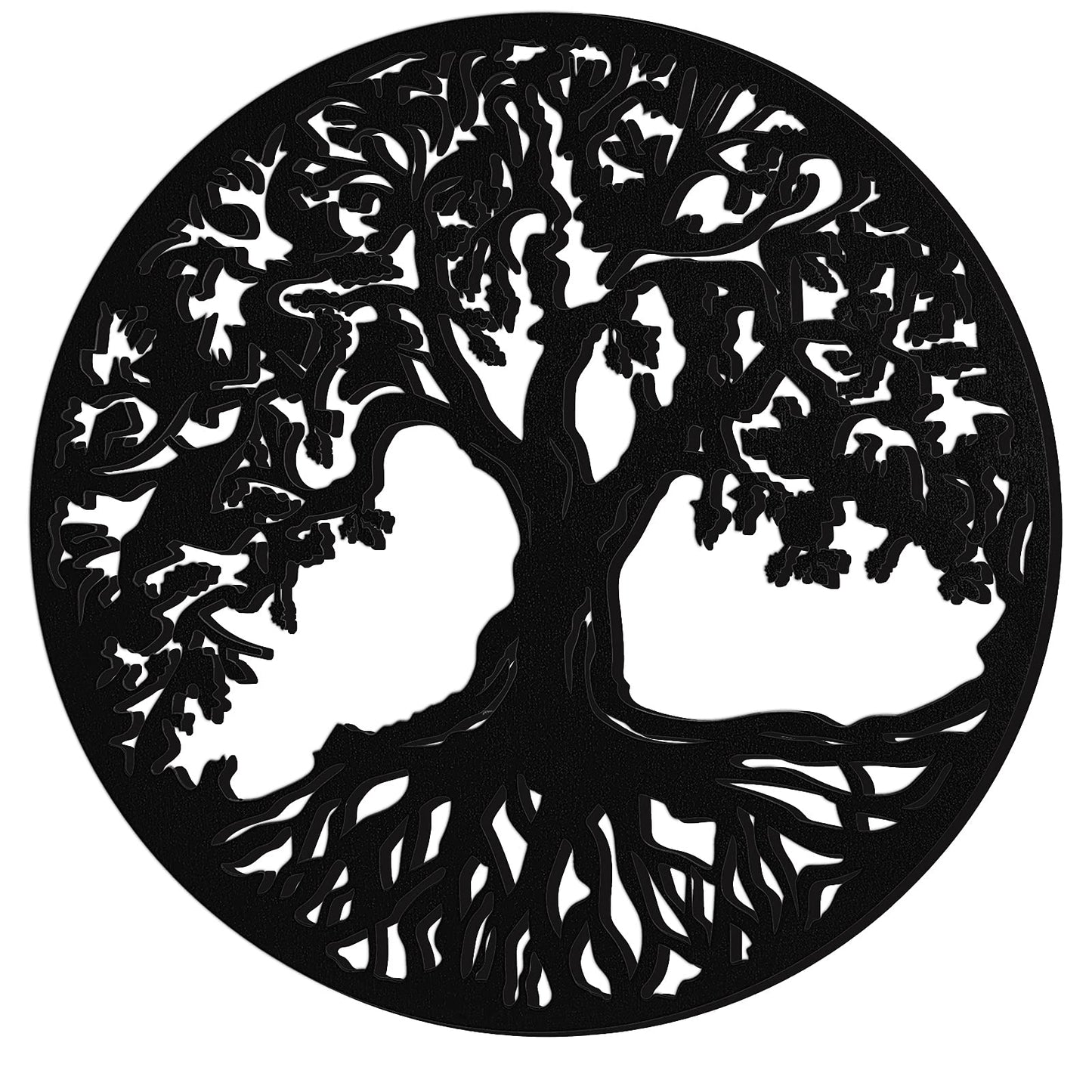 Yalikop Tree of Life Wooden Wall Art Decor Wooden Wall Sculpture 11.8 Inch Tree of Life Wood Hollowed Out Hanging Sign for Farmhouse Home Hanging Decoration Supplies