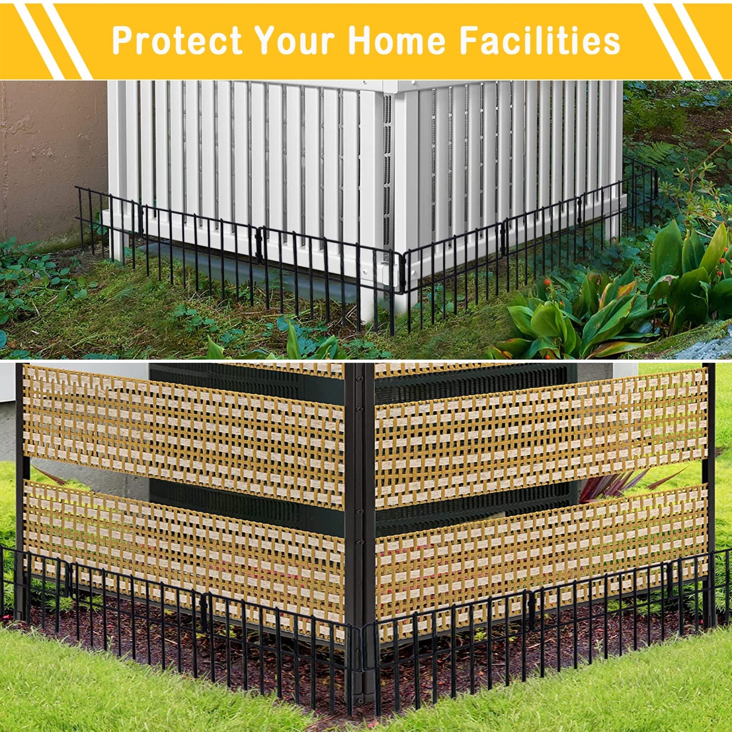 Animal Barrier Fence, 10 Pcs Upgrade 1.26 in Gap Decorative Fences No Dig Fence for Rabbits and Dog Ground Defense, Rustproof Metal Wire Garden Fence Border for Garden & Patio Landscaping