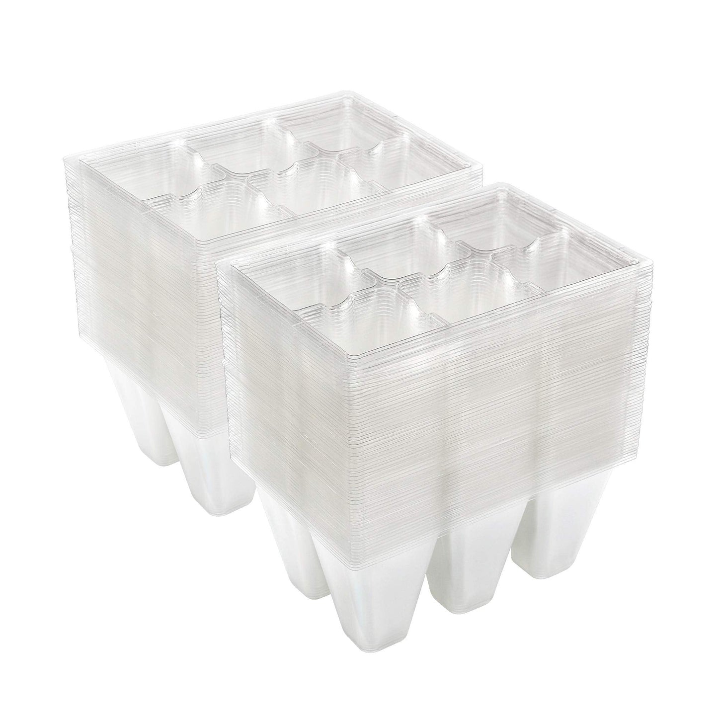 Gardzen 120 Pack 6-Cell Seed Starting Tray for Seedlings, Plant Starter Trays with Drainage Holes for Seed Germination, 5.4x3.7 inches, Clear