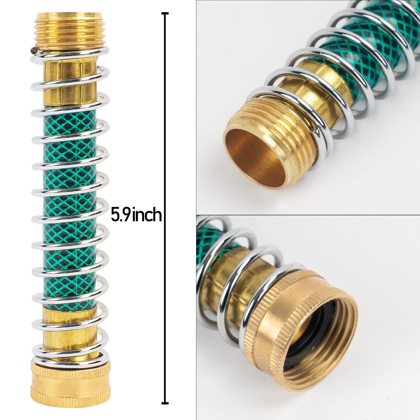 Hourleey Garden Hose Protector, Hose Extension Adapter with Coil Spring (4 PCS)
