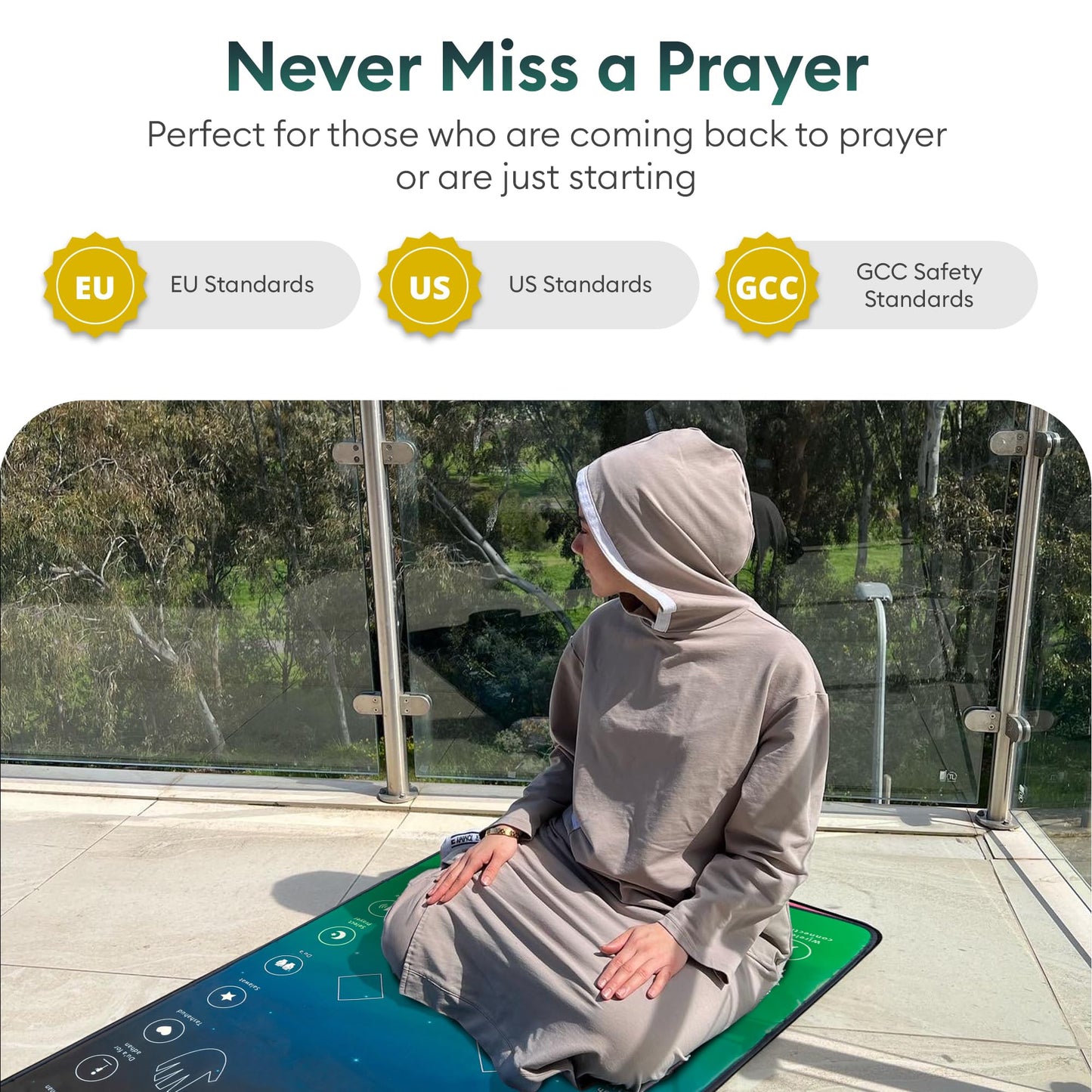 My Salah Mat for Adults - Smart Interactive Prayer Mat for Adults & Reverts Learning Surahs, Salah, Duas, & More - Muslim Prayer Rug with 25 Touch Keys, Padded Prayer Mat Layer, & Speaker for Ages 8+